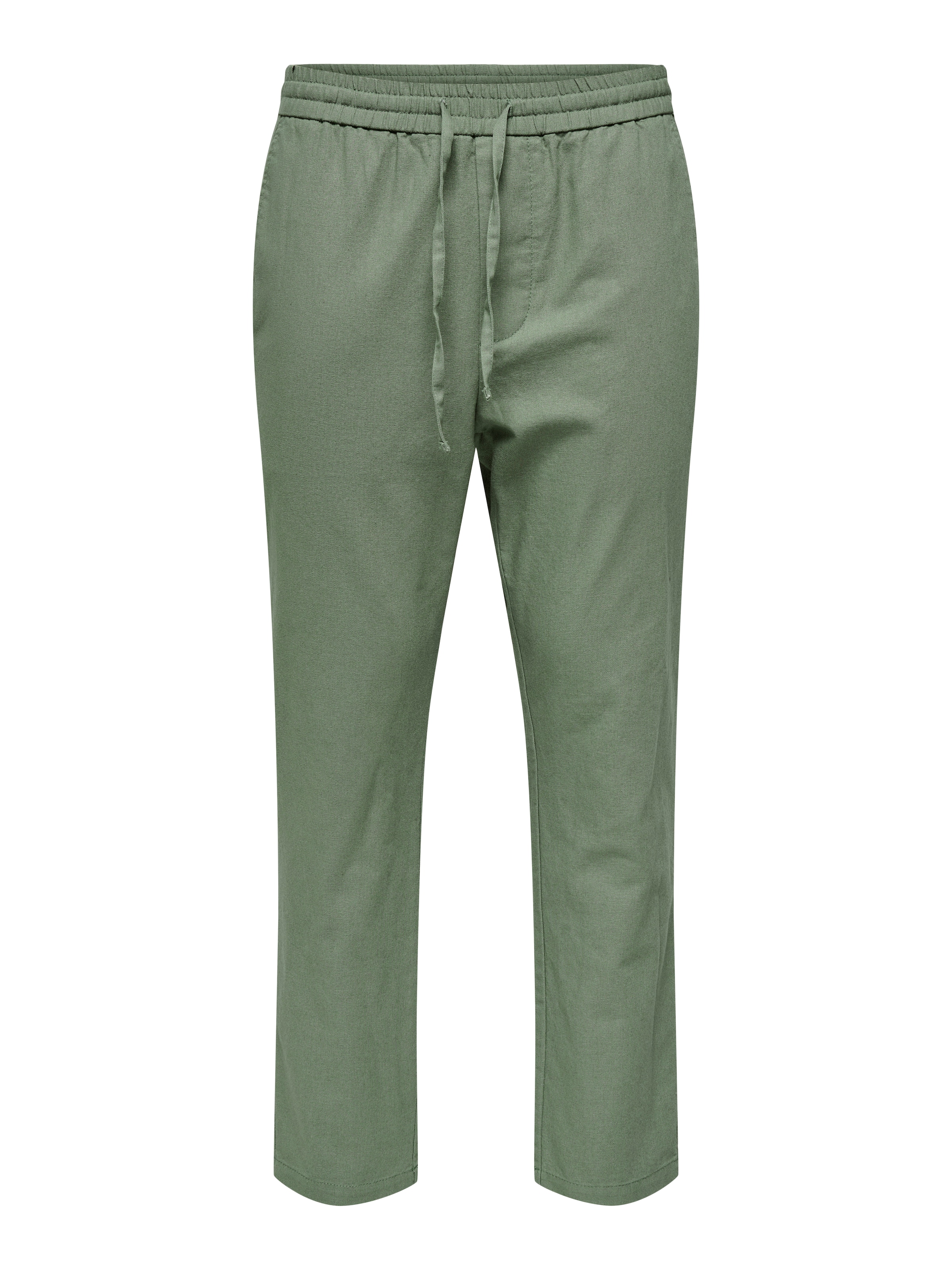 ONLY & SONS Schlupfhose »ONSLINUS CROP 0007 COT LIN PNT NOOS«  Baumwolle mit Leinen, Gummizug und Kordel