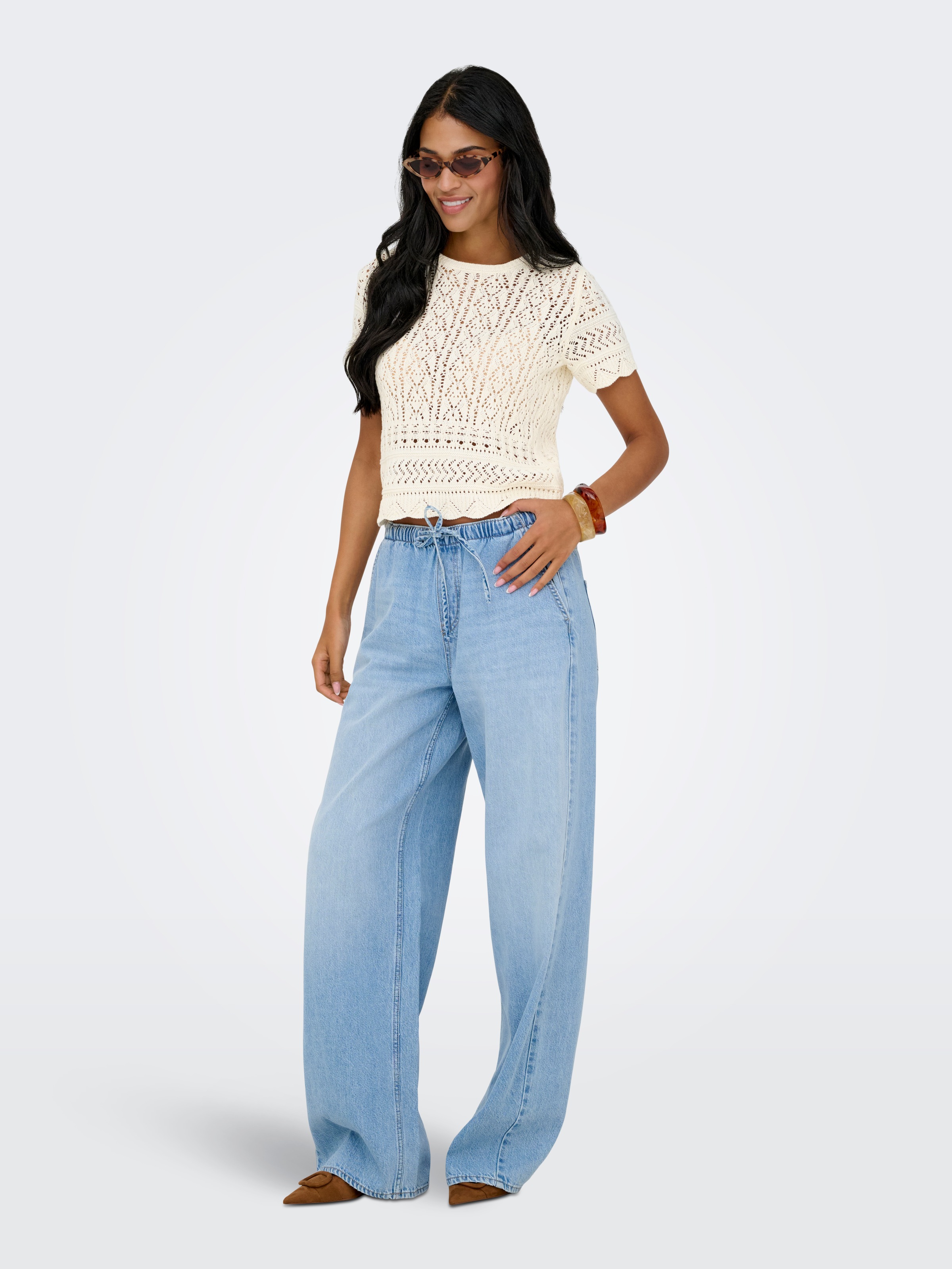 Thumbnail - ONLY Kurzarmpullover "ONLELKE LIFE SS STRUCTUR O-NECK KNT NOOS"