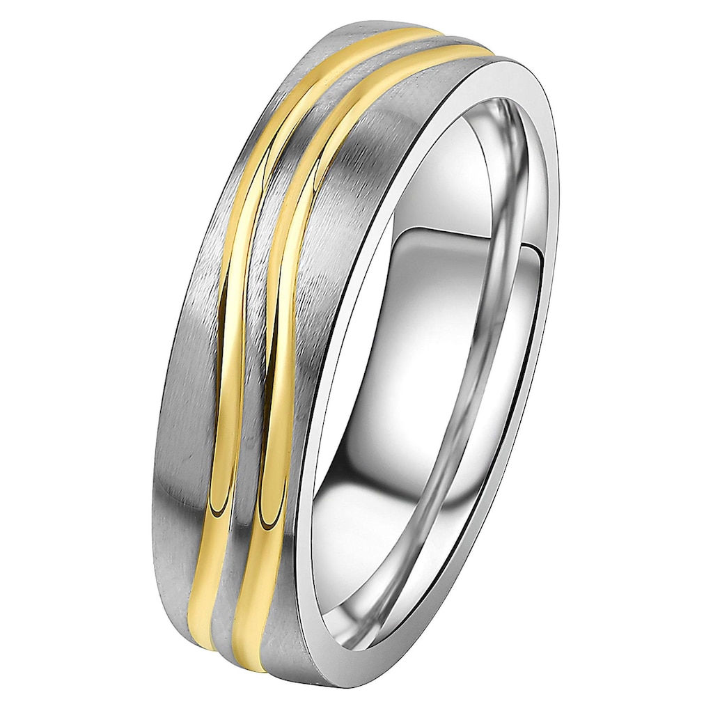 DOOSTI Trauring »Schmuck Geschenk Edelstahl Trauring Ehering Partnerring LIEBE«, Made in Germany, wahlweise mit oder ohne Zirkonia