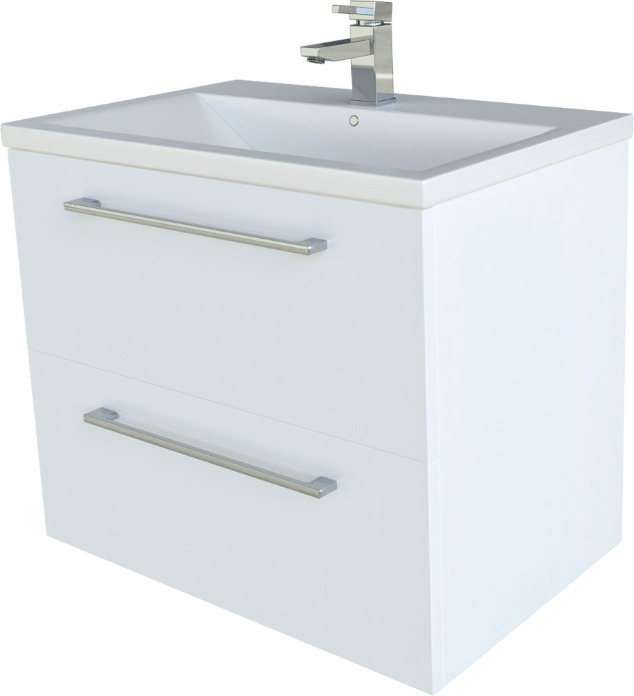 Thumbnail - welltime Badezimmer-Set "Scandic" Komplett-Set, 2-er set: Spiegel und Waschtisch mit 2 SK, 2 Stk. tlg.