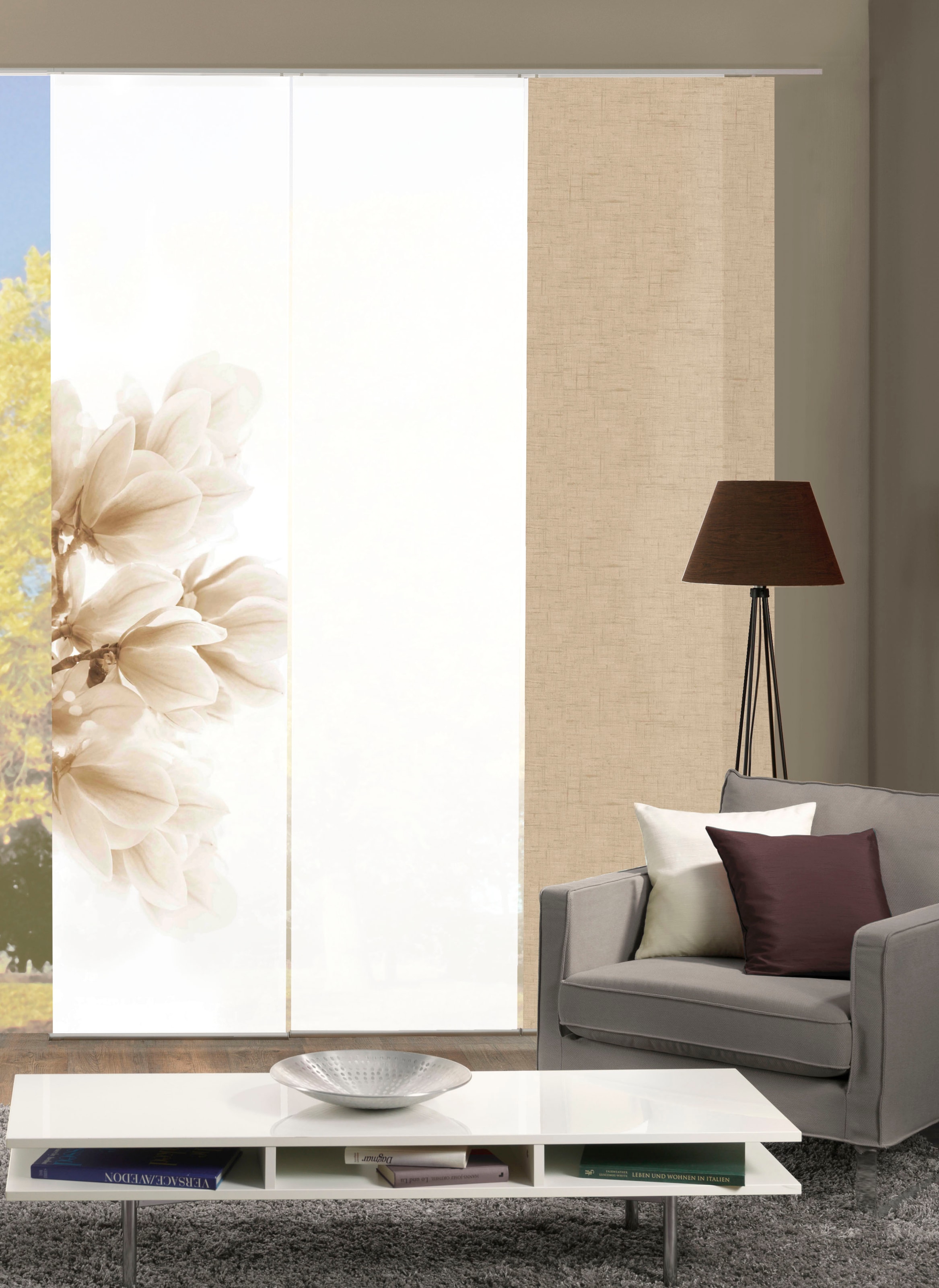 HOME WOHNIDEEN Schiebegardine "KESSI 3er SET" Paneelwagen 3 Stk. tlg. Schie günstig online kaufen