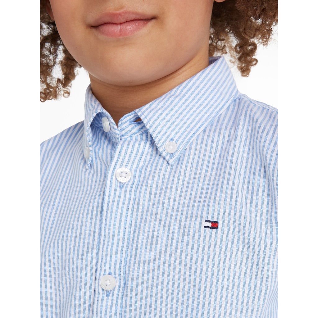 Tommy Hilfiger Langarmhemd »FLEX ITHACA SHIRT L/S«, Kinder bis 16 Jahre mit Logostickerei