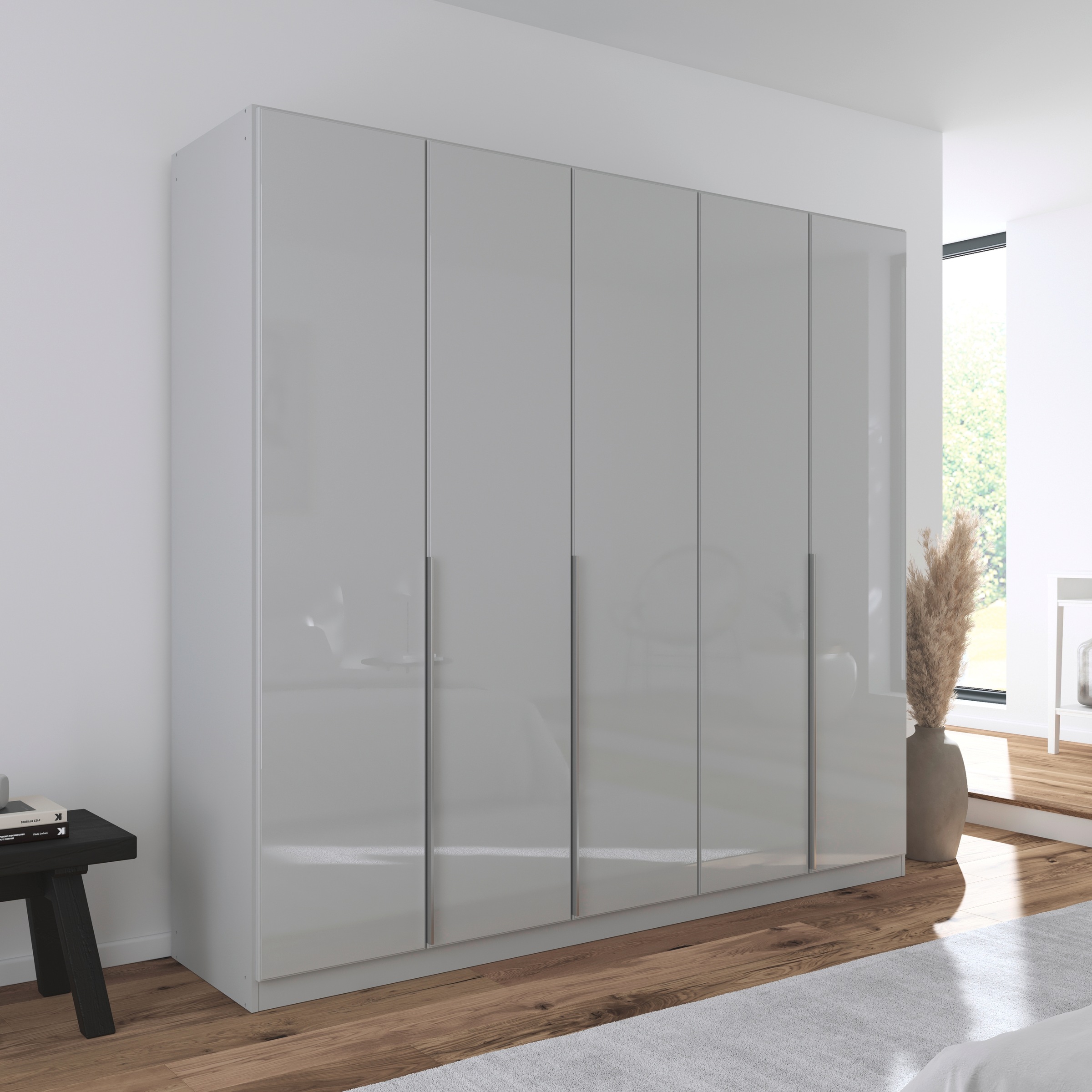 rauch Drehtürenschrank »Kleiderschrank Kleiderschränke Schrank Garderobe AGORDO mit Glasfront«, (in zwei Griff-Farben), durchdachte Innenausstattung, in 6 Breiten und 2 Höhen MADE IN GERMANY