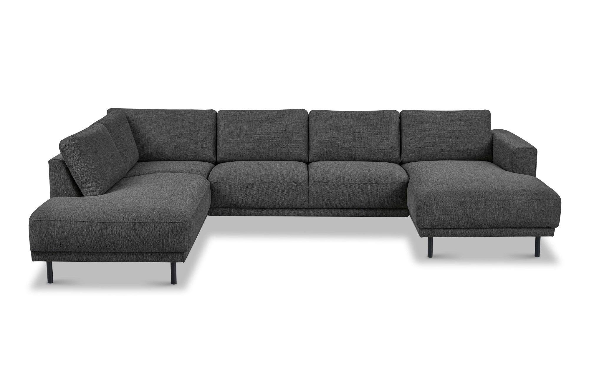 Home affaire Wohnlandschaft "Sveeva, U-Form, XXL, B.310 cm, schwarze Metall günstig online kaufen