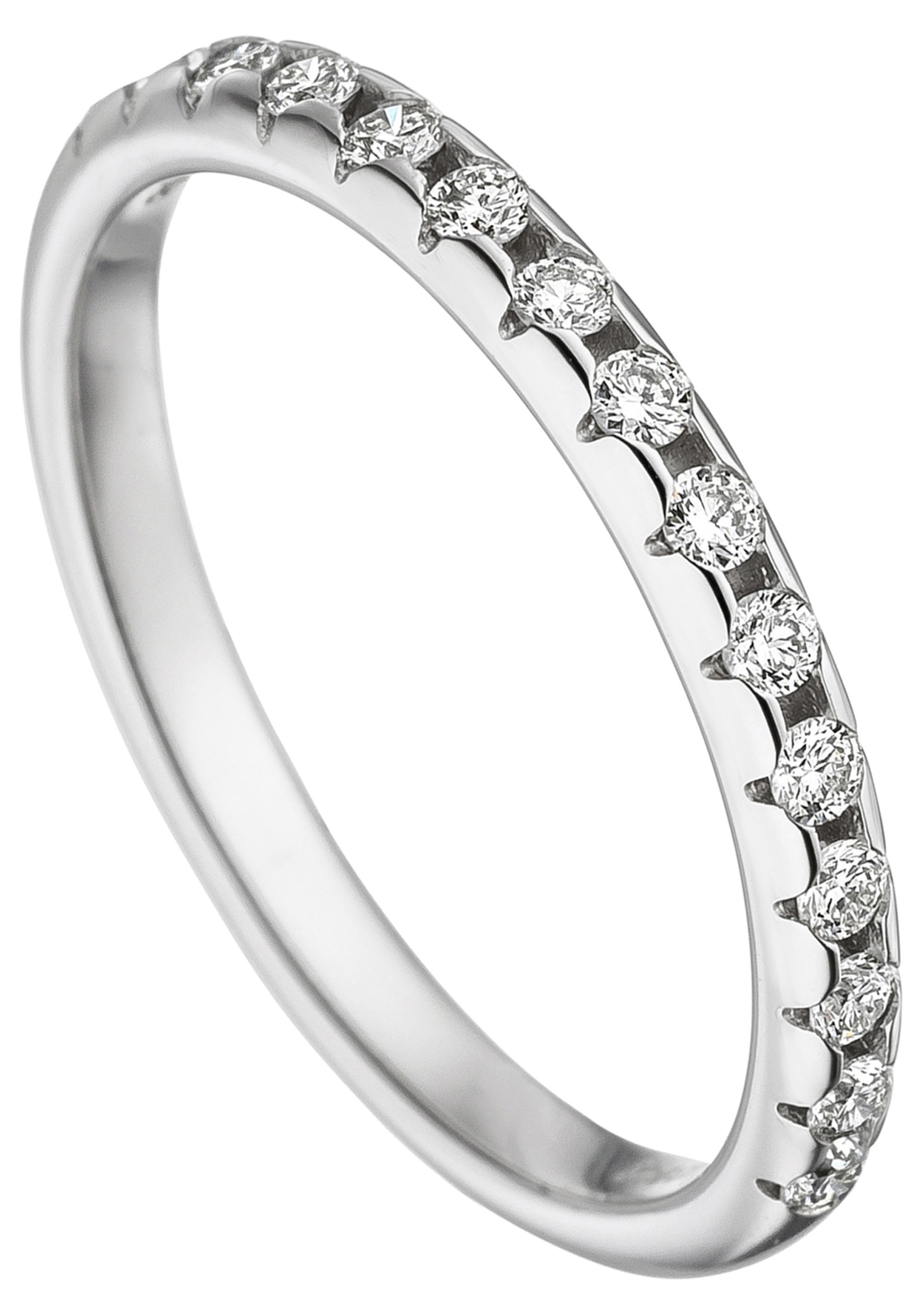 JOBO Fingerring »Ring mit 15 Diamanten« 585 Weißgold | Goldringe