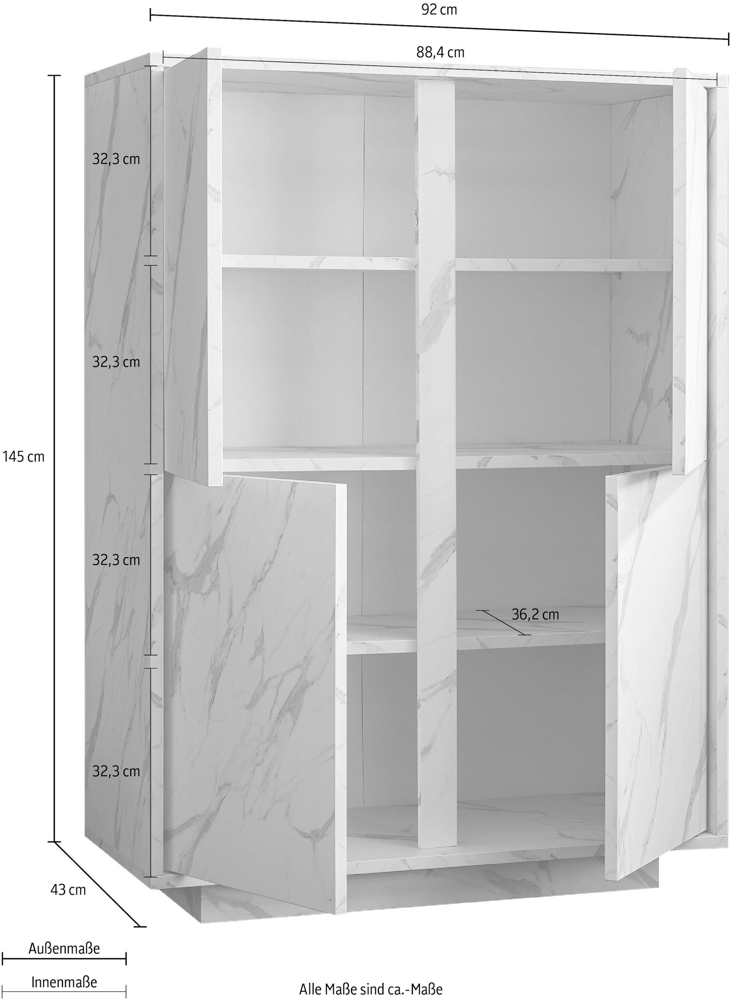 INOSIGN Highboard »Carrara«, grifflos