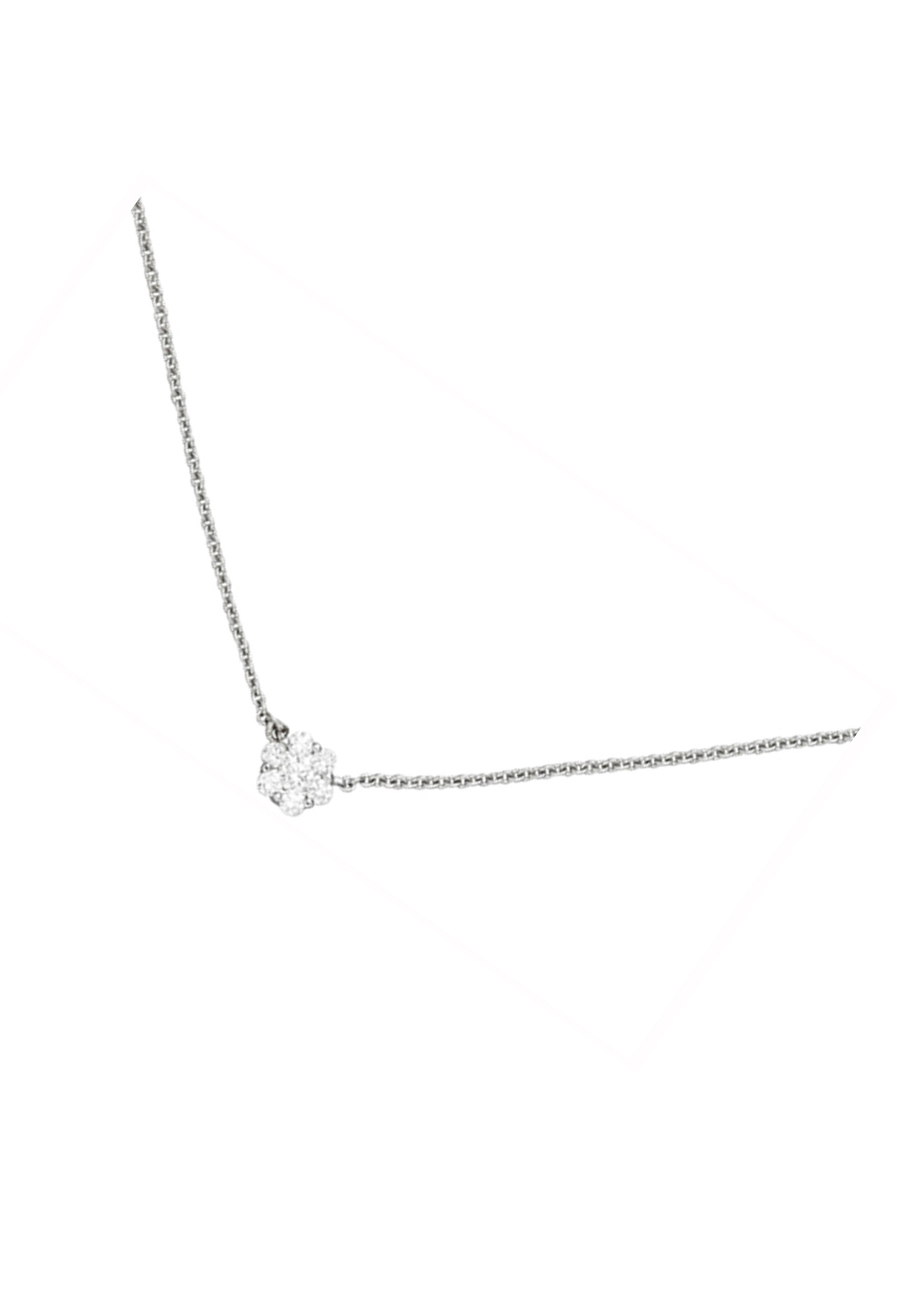 JOBO Kette mit Anhänger »7 Diamanten«, 585 Weißgold 45 cm