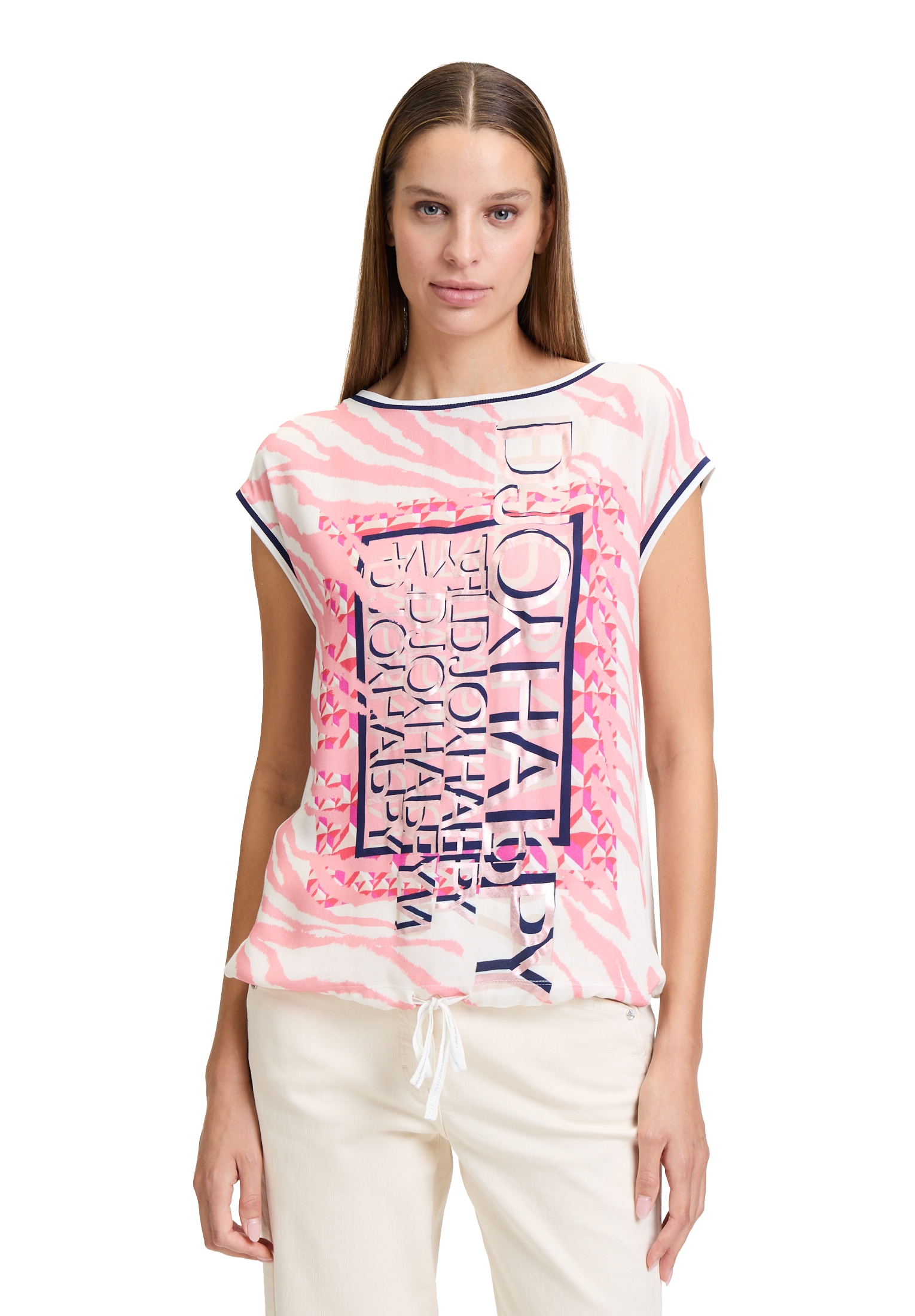 Betty Barclay Kurzarmshirt "Betty Barclay Blusenshirt mit Tunnelzug" 1 Stk. günstig online kaufen