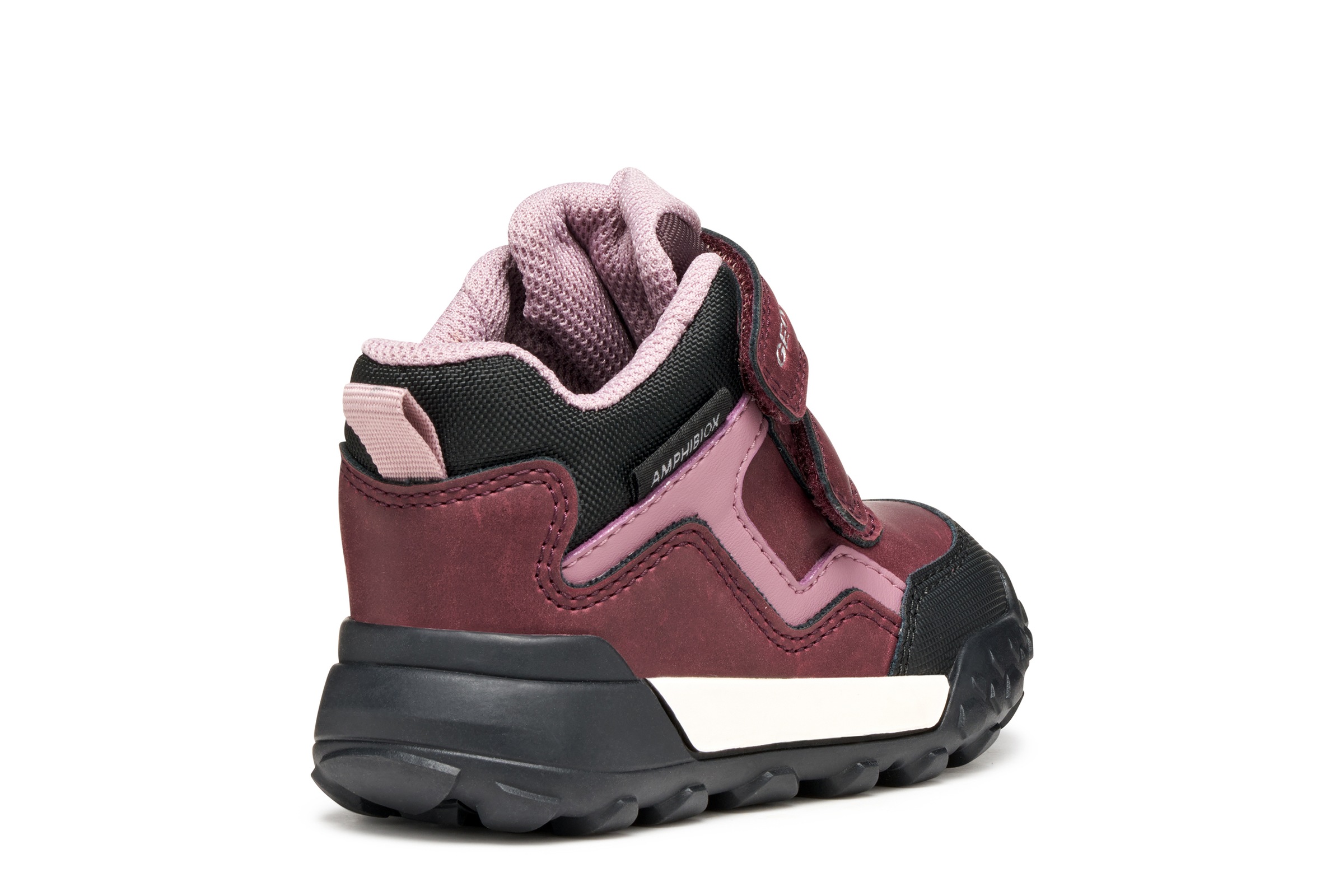 Winterboots GEOX "B TREKKYUP GIRL B AB", Mädchen, Gr. 24, rot (burgunderrot), Synthetik, Textil, Schuhe Winterboots, Klettstiefel mit Warmfutter, Größenschablone zum Download 3