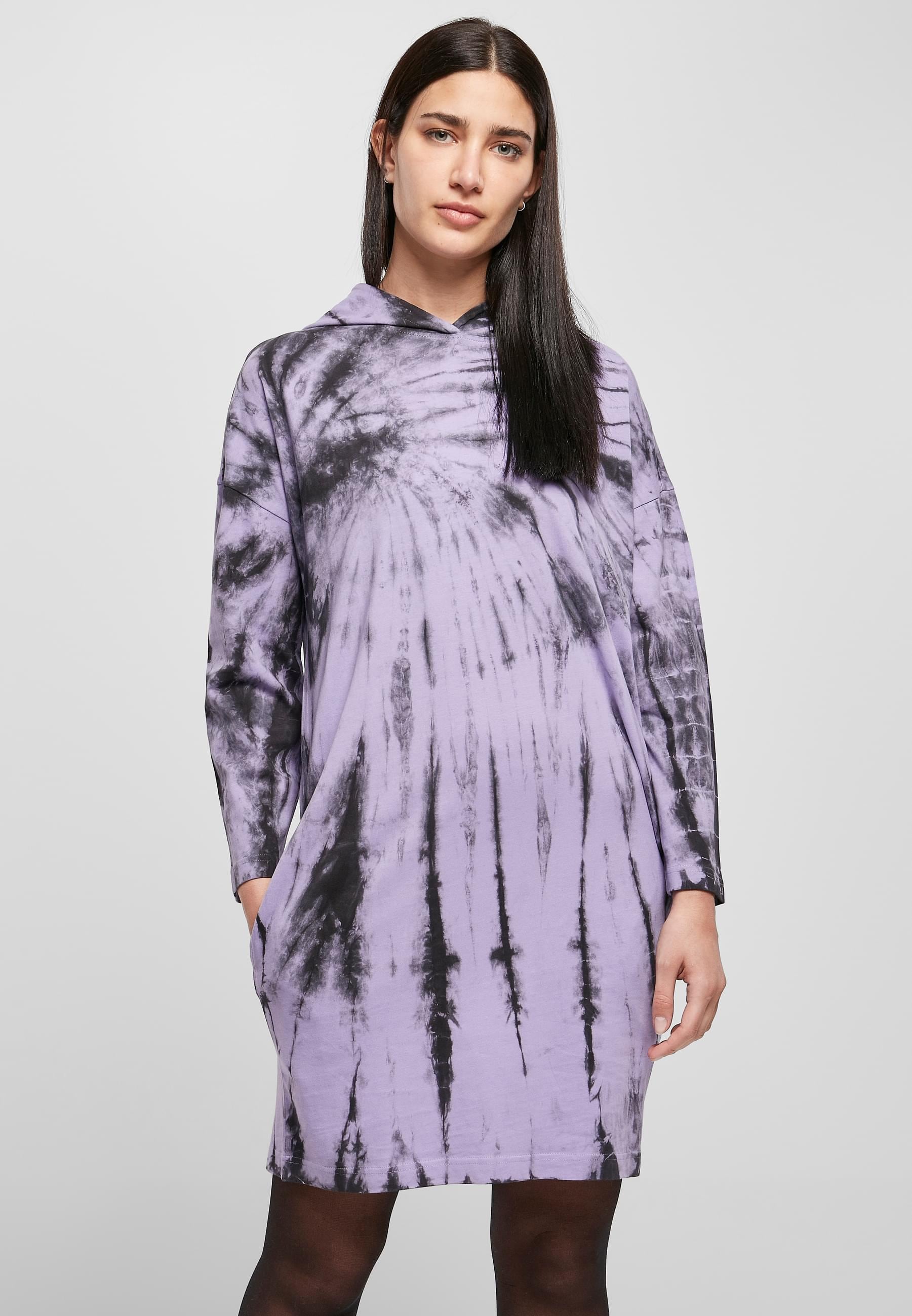 URBAN CLASSICS Shirtkleid »Urban Classics Damen Ladies Oversized Tie Dye Hoody Dress«, (1 tlg.)