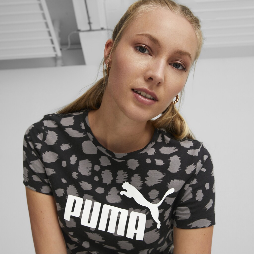 PUMA T-Shirt »Essentials+ T-Shirt mit Animal-Print Damen«