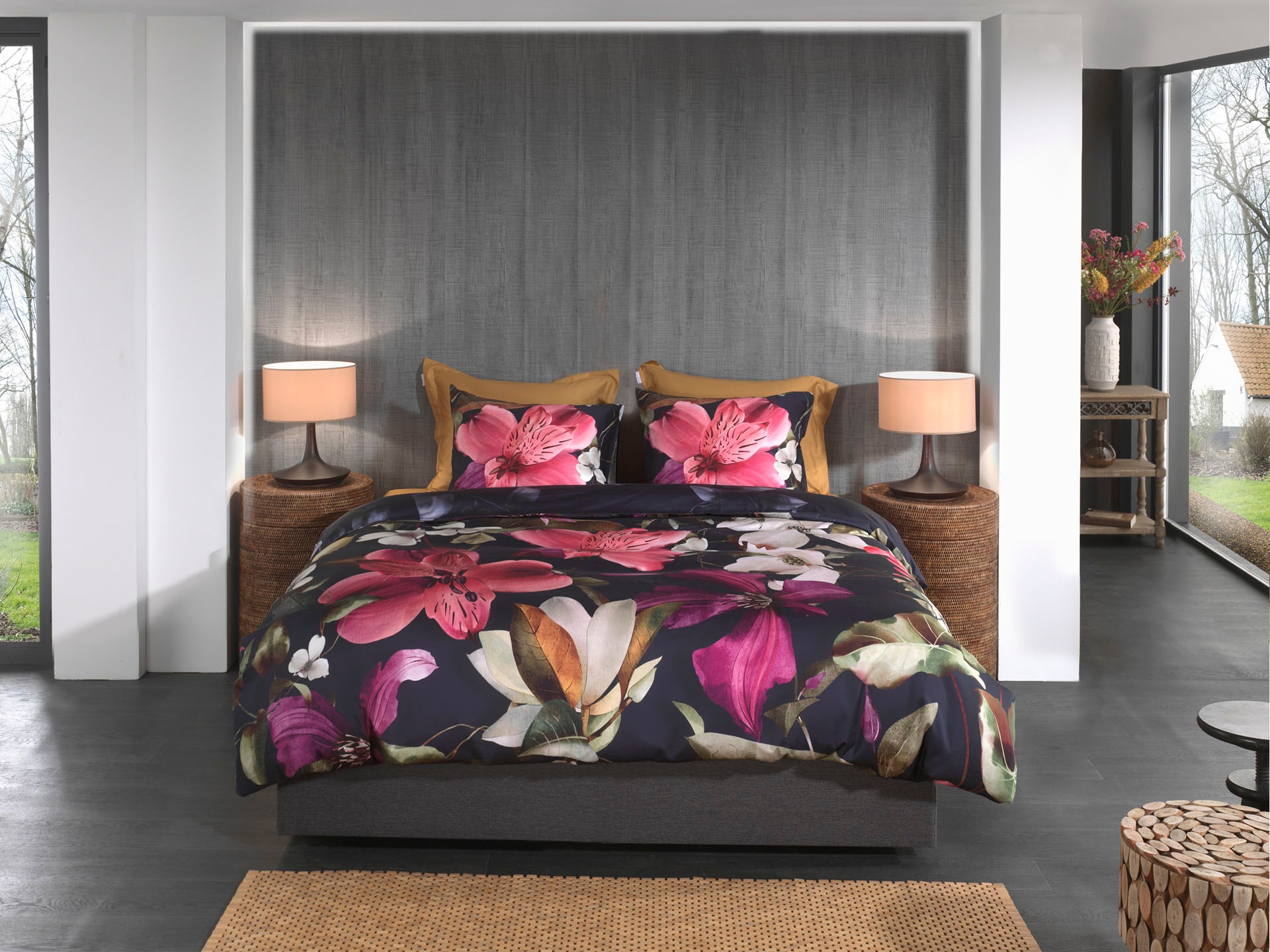 Heckett & Lane Bettwäsche "Tropici" 2 Blumen Design, 100% Baumwolle ab 135x günstig online kaufen