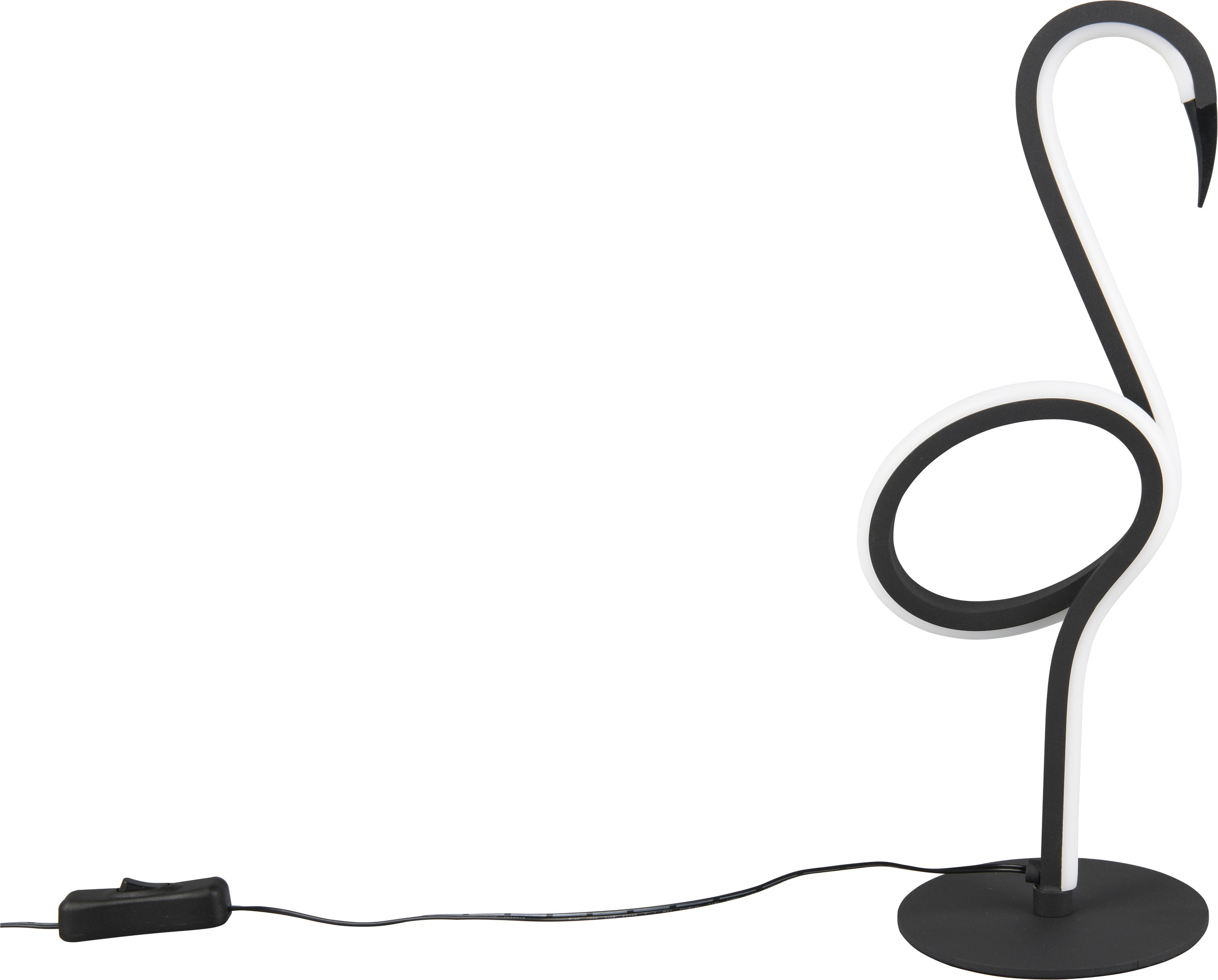 REALITY Leuchten LED Tischleuchte »INGO, LED Tischlampe in Flamingo Form, 6W 550 Lumen 300K warmweiß« LED-Board 1 Stk. Warmweiß Flamingo Lampe mit Schnurschalter, Höhe 35 cm Ø 12 cm Tiefe 14,5 cm