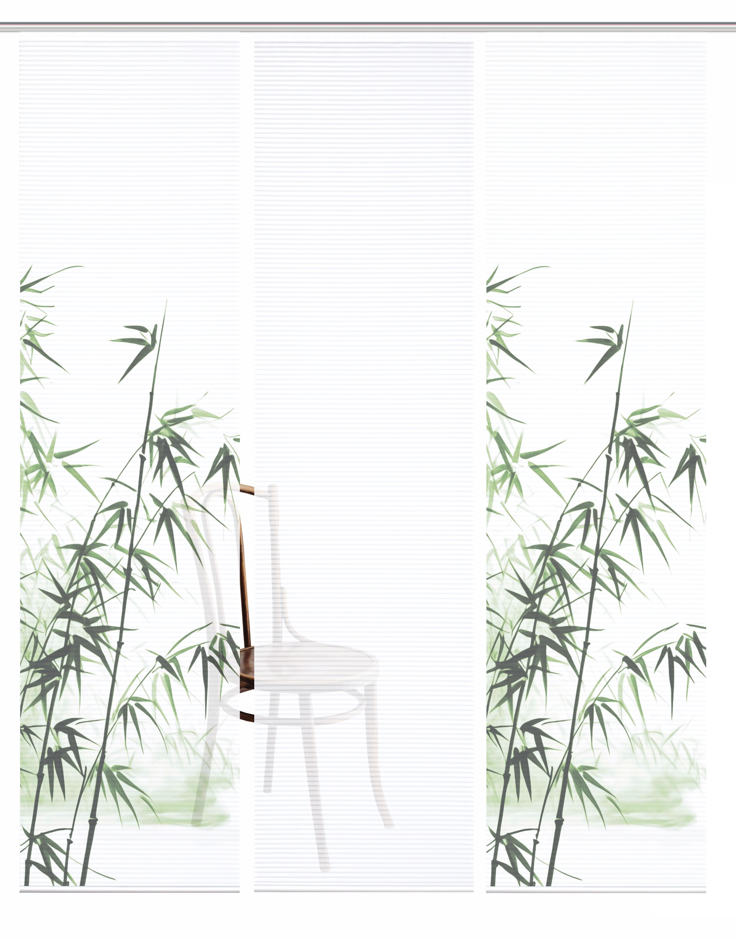 HOME in green Schiebegardine »RUFUS« Paneelwagen 3 Stk. tlg. Bambusoptik, SET, recycelt, Digitaldruck