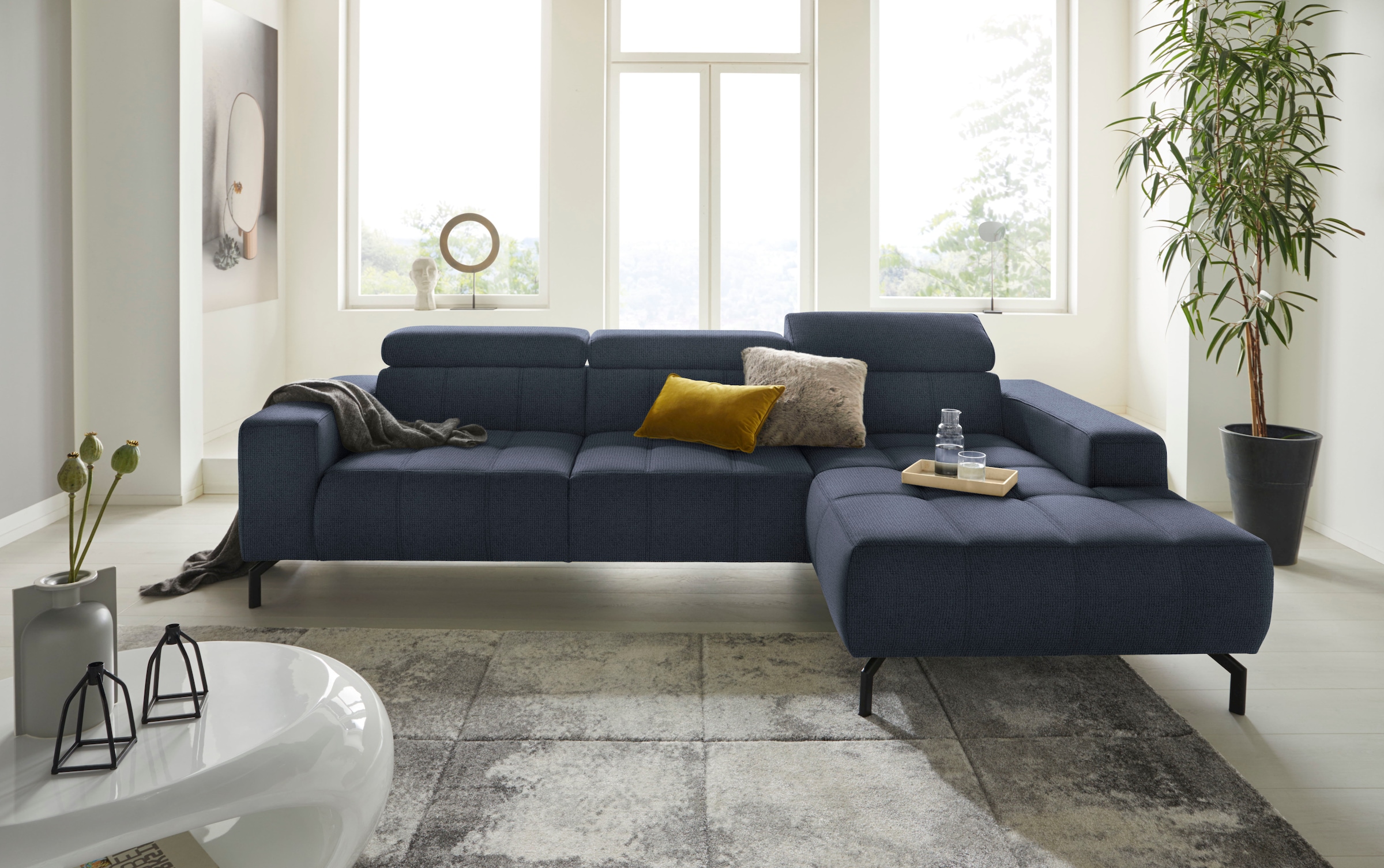 DOMO collection Ecksofa "Cunelli tolle Sitznähte als Designelement, fester günstig online kaufen