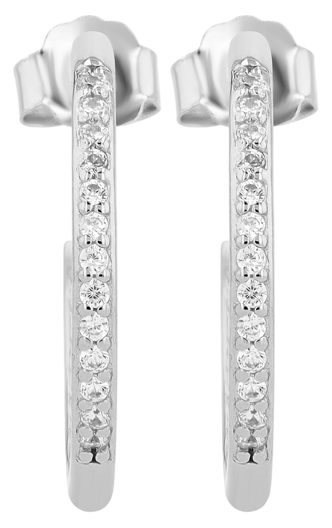 Adelia´s Paar Creolen "Damen Ohrringe – Creole aus 925 Silber mit Zirkonia" günstig online kaufen