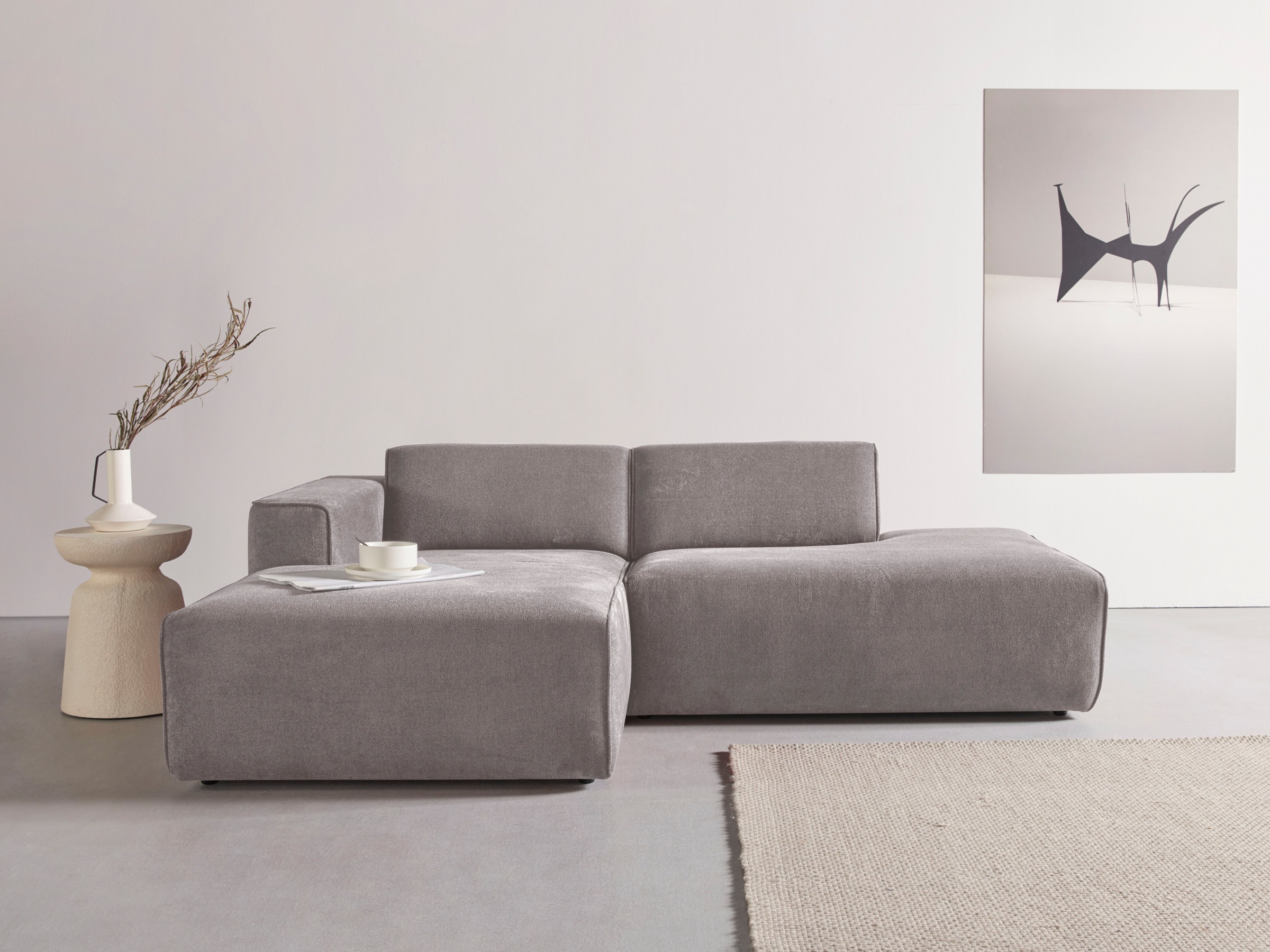 Home affaire Ecksofa "Noord mit Kedernaht, Breite 227 cm, L-Form" Cord, Str günstig online kaufen