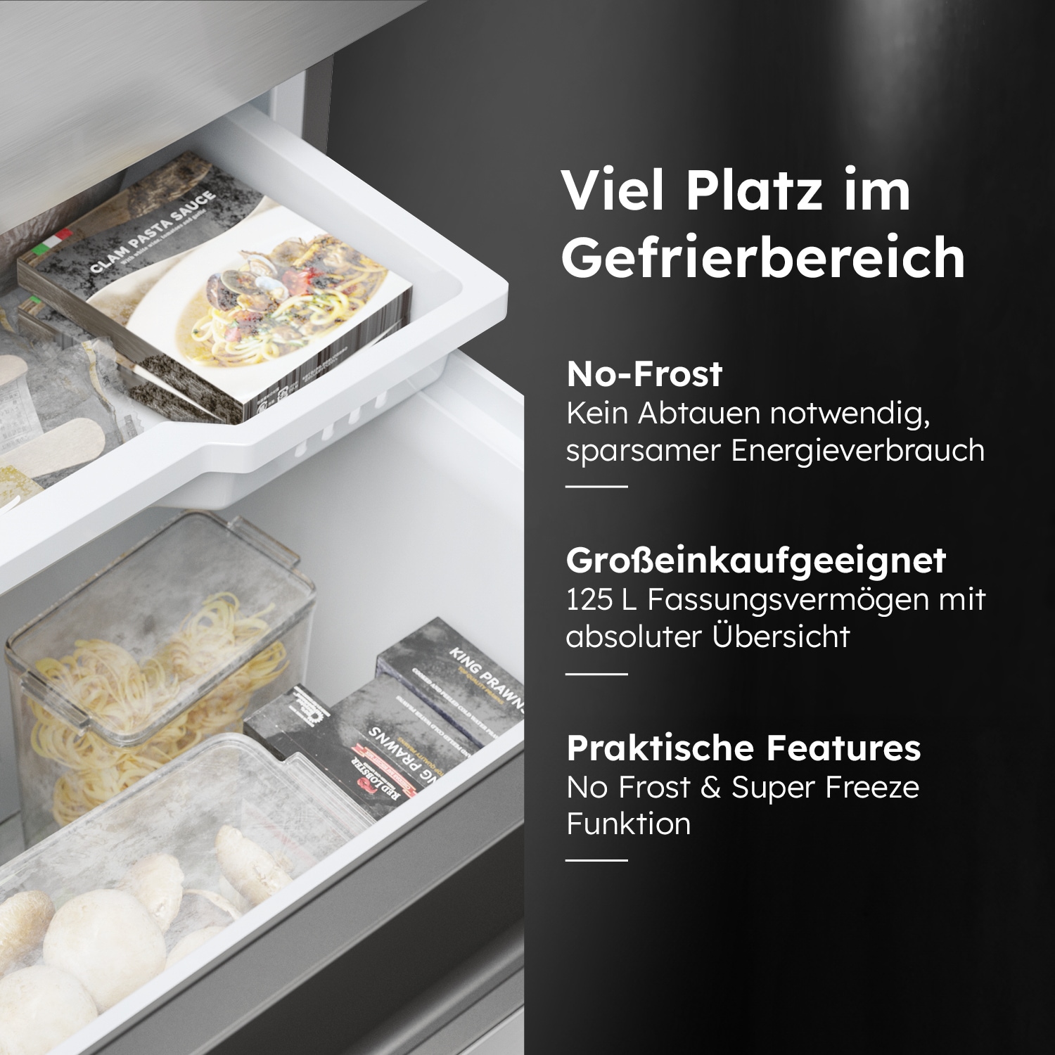 Haier Kühl-/Gefrierkombination 3D 60 Series 7 »HTW7620ANMG«, WIFI connected, Innovative Gefrier-Schubladen: Sparen Energie