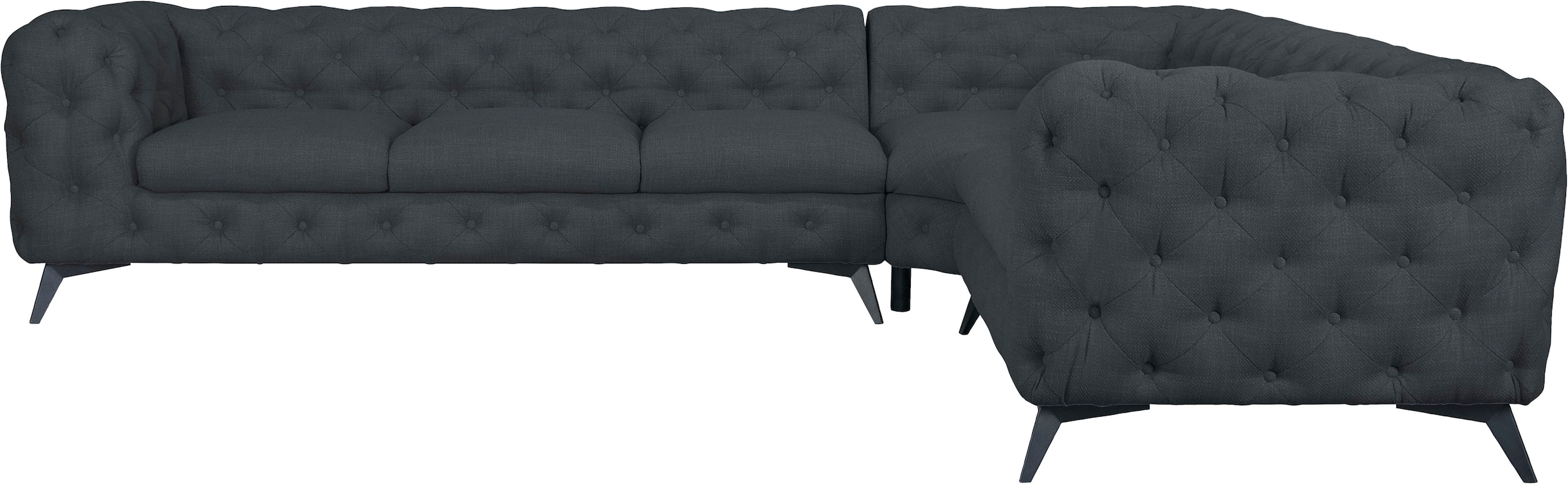 Home affaire Chesterfield-Sofa "Ecksofa GLYNIS L-Form mit Wellenunterfederu günstig online kaufen