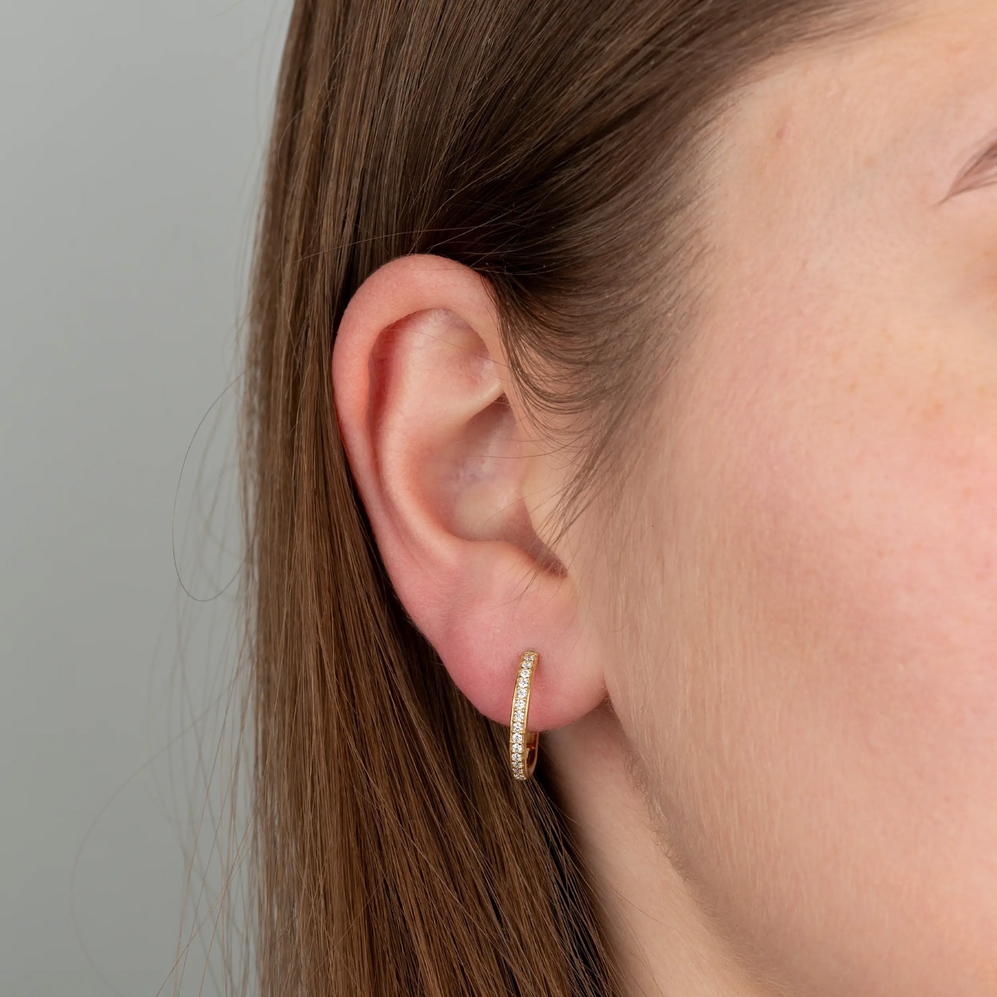 LYOMI Paar Creolen »585/- Gelbgold 30 synth. Diam. 0,22ct.«