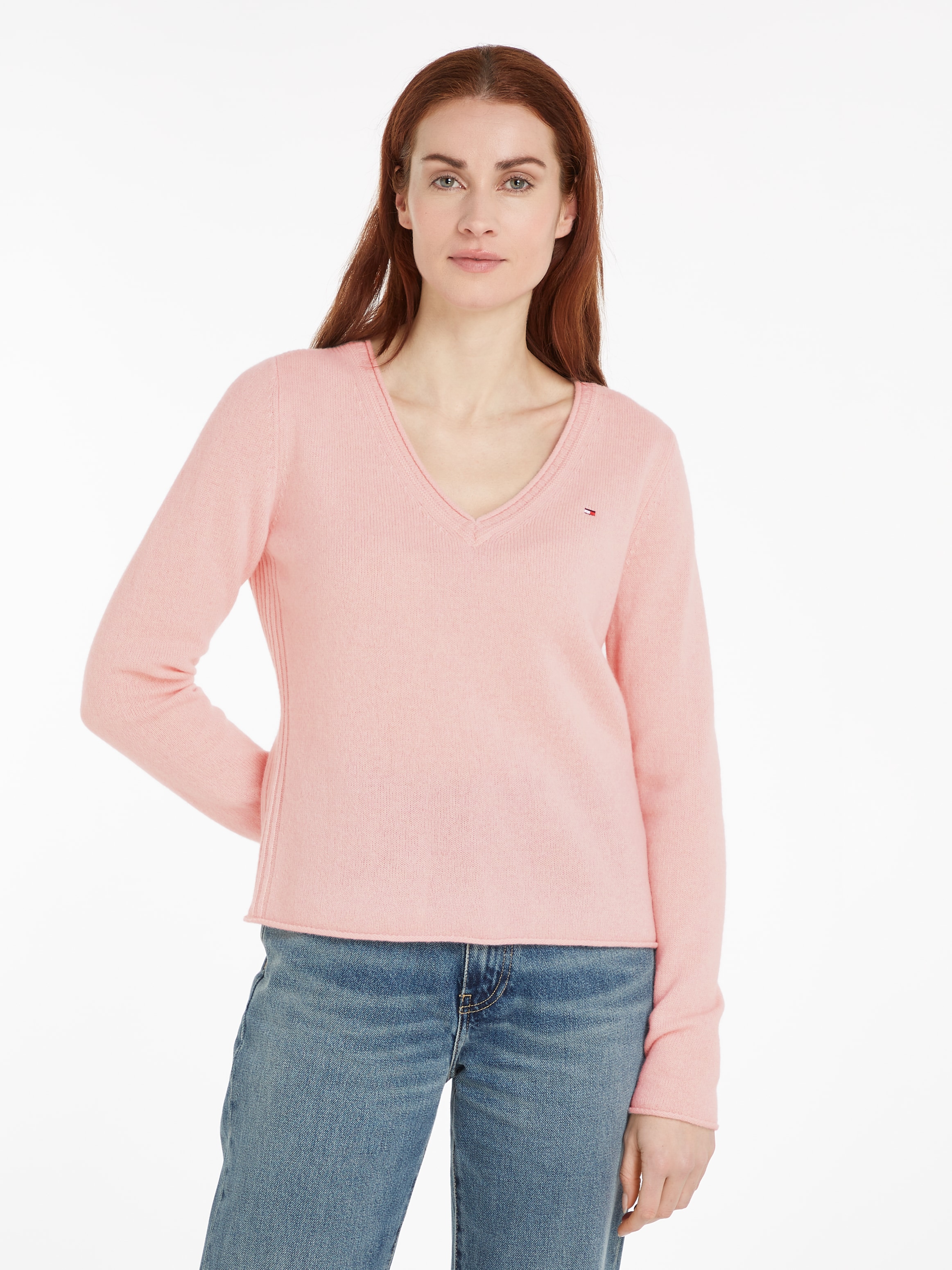 Tommy Hilfiger Strickpullover "SOFT WOOL V-NK SWEATER", aus reiner Wolle günstig online kaufen