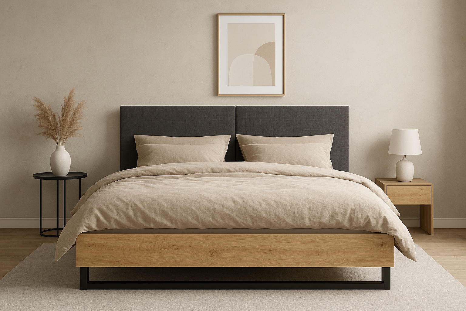 OTTO home Polsterbett "PEERY Bettgestell 160x200 mit gepolstertem Kopfteil, ohne Bettkasten" ohne Lattenrost und Bettkasten, Kufengestell