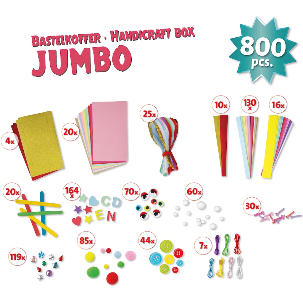 Lena® Kreativset »Bastelkoffer Jumbo, pink«