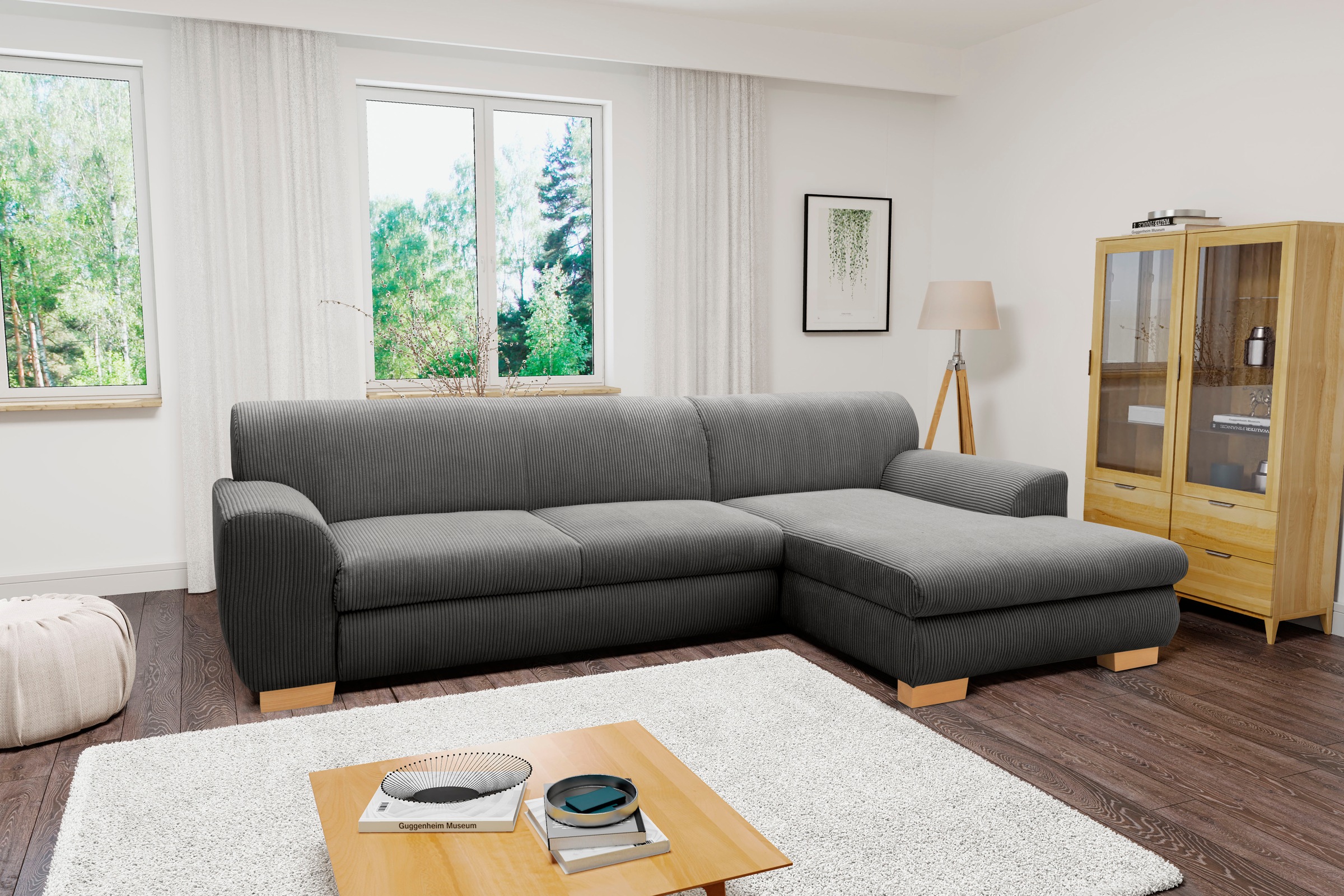 Home affaire Ecksofa »Nika L-Form«, wahlweise mit Bettfunktion, auch in Cord