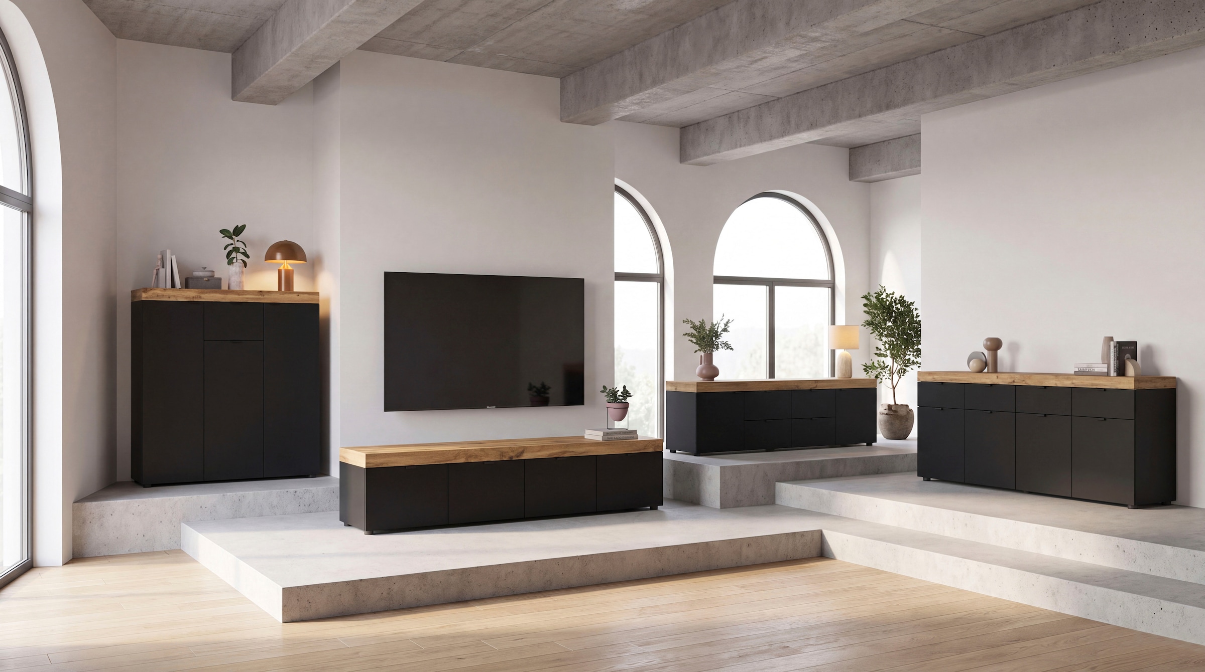 OTTO home Sideboard »MAMBO II, Breite 200cm, 4 Türen, 4 Schubkästen, 8 Fächer« 1 Stk. tlg. Kommode, Anrichte, Wohnzimmer, Schlafzimmer
