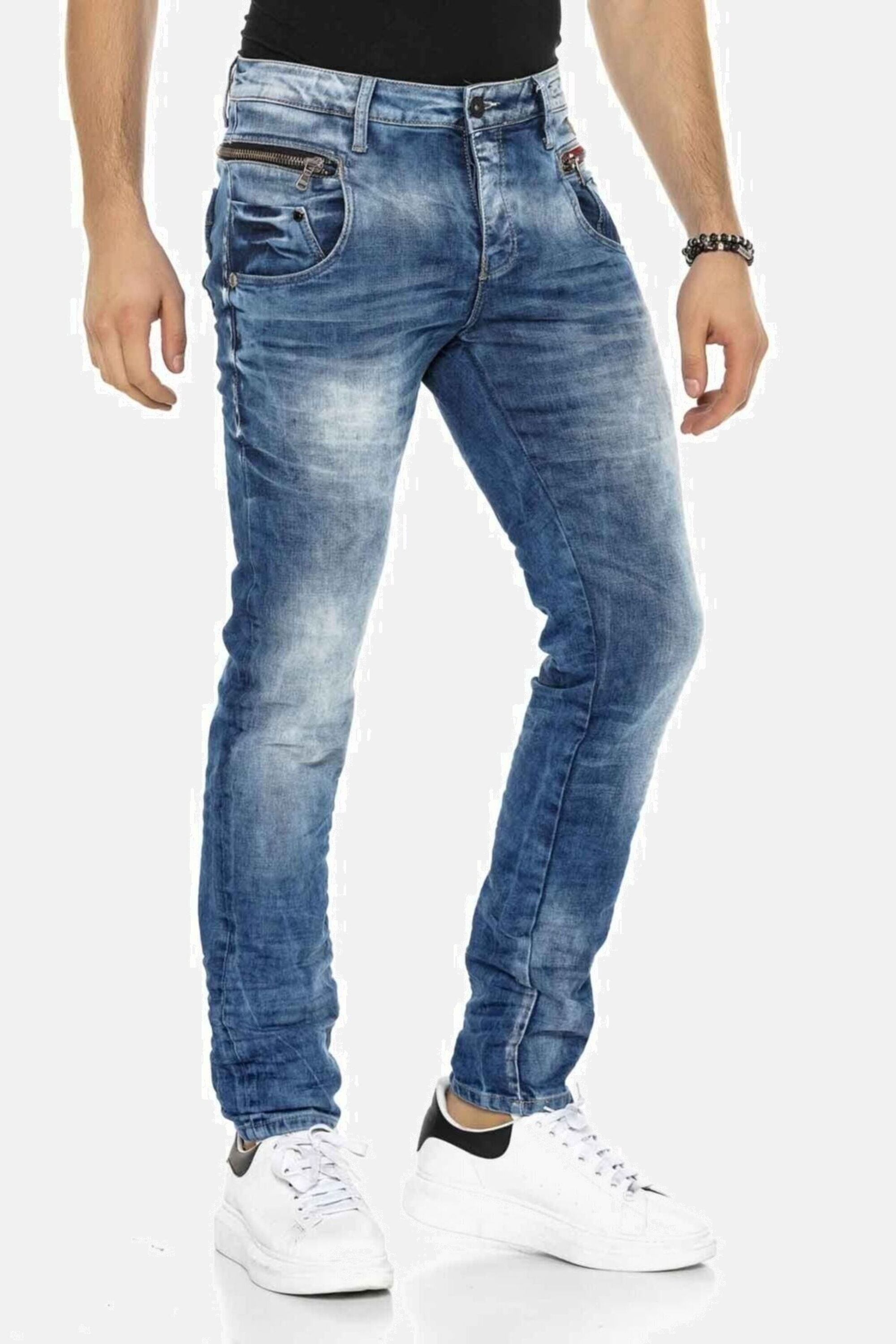 Cipo & Baxx CD-394 Men's Slim-Fit Jeans Blue 42/32 3