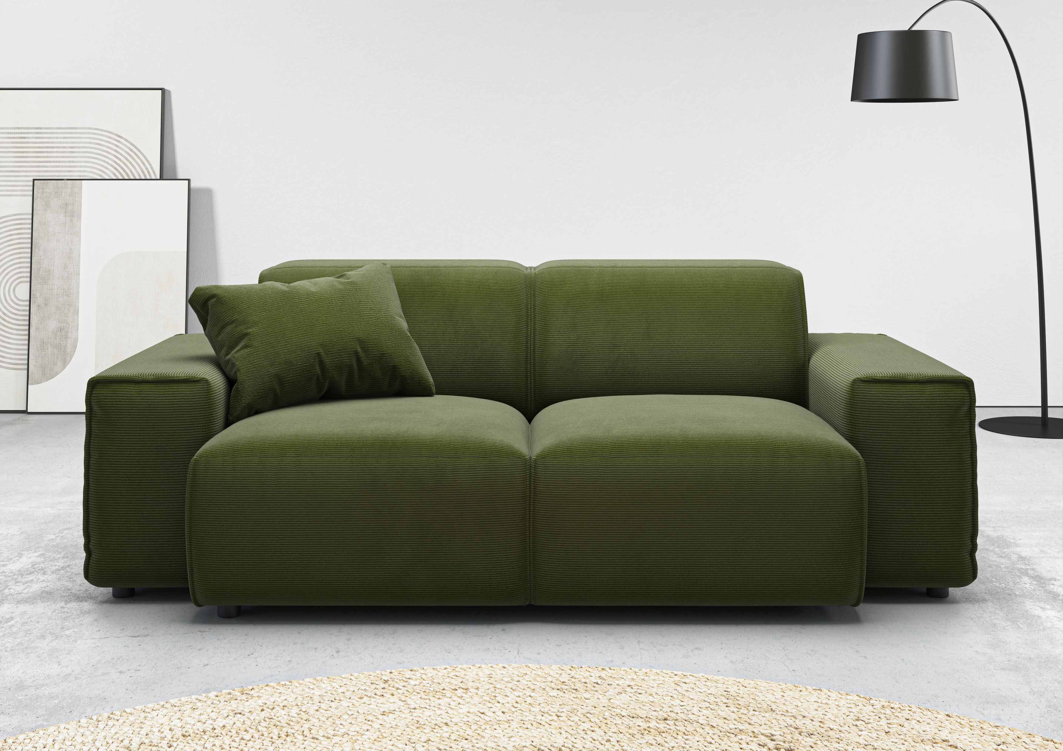 Home affaire 2-Sitzer "Glimminge auch in Breitcord + Feincord + Easy care-Bezug" besondere Kedernähte, Zierkissen