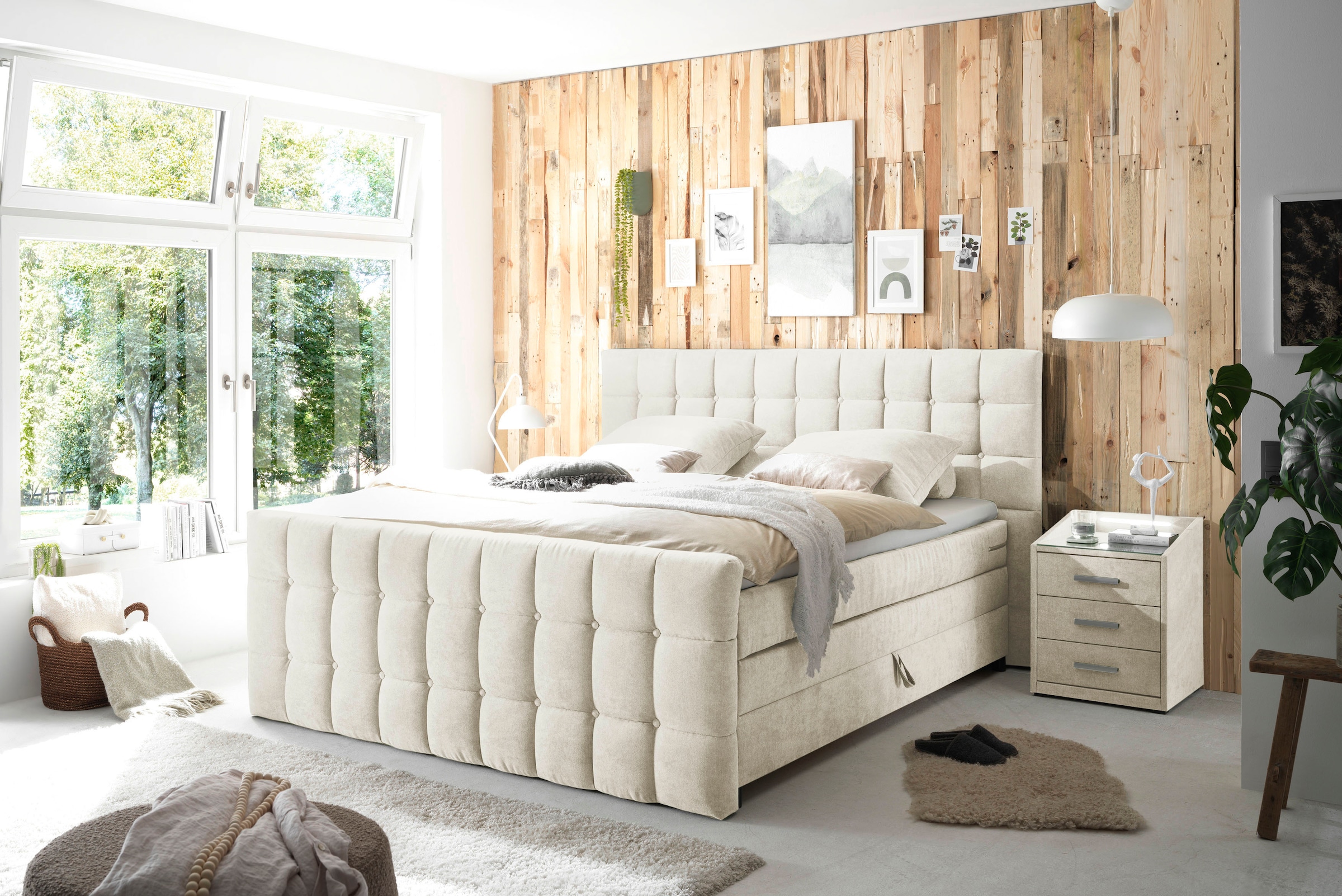 ED EXCITING DESIGN Boxspringbett »Mendoza«, inkl. Bettkasten, erhältlich in den Breiten 160cm & 180cm