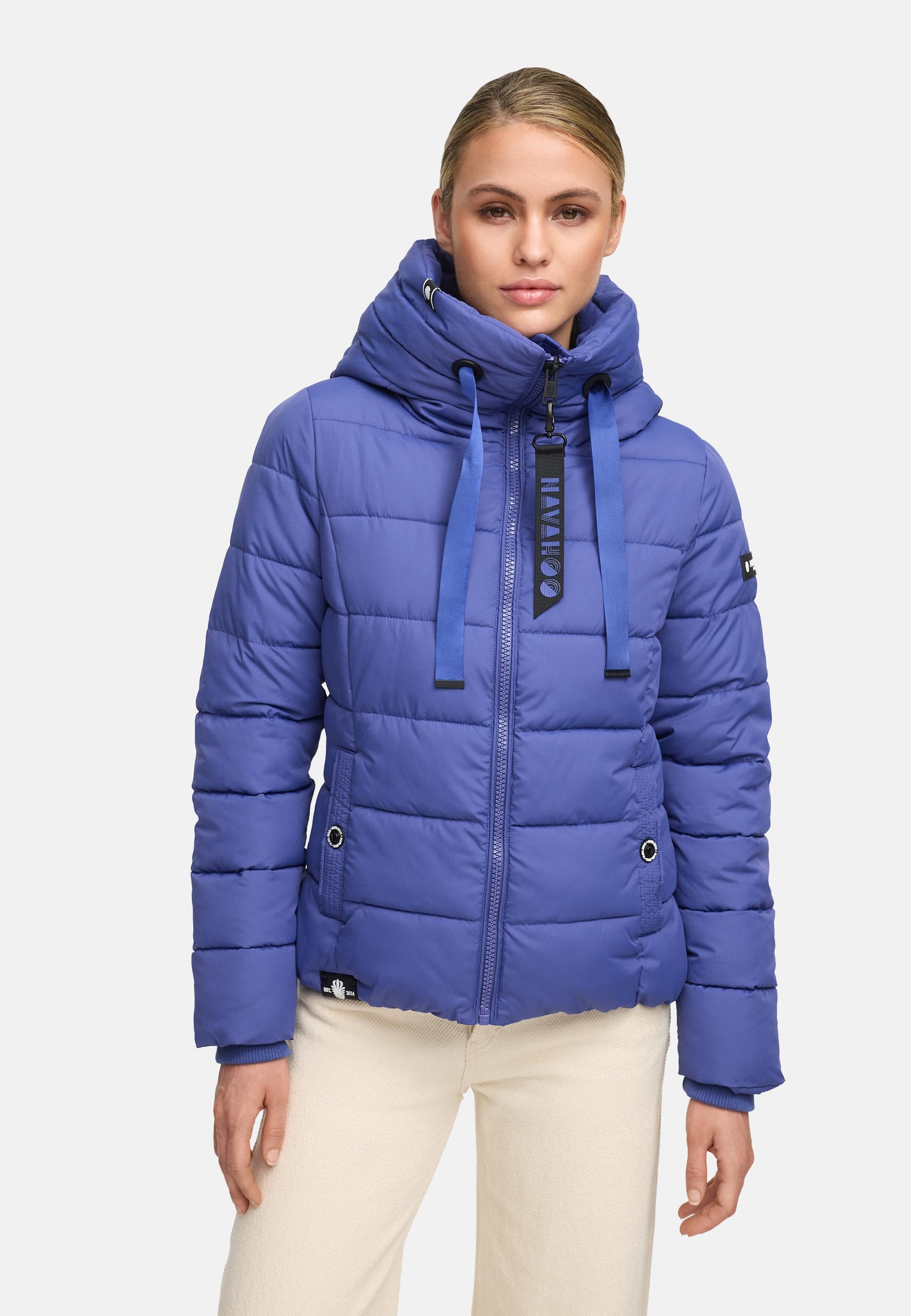 Navahoo Steppjacke »Amayaa«, mit Kapuze, stylische Damen Winterjacke mit coolen Applikationen