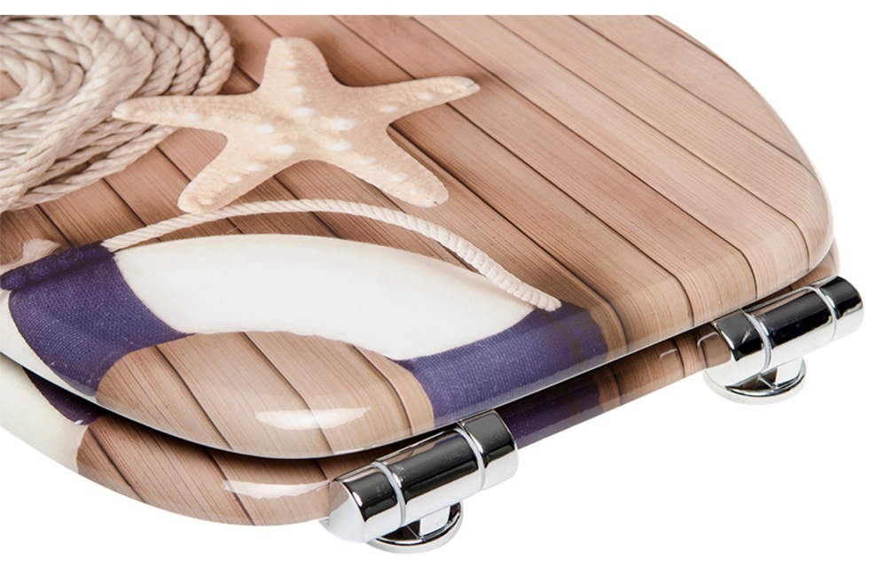 Sanilo Badaccessoire-Set »Maritime«, (Komplett-Set, 3 tlg.), bestehend aus WC-Sitz, Badteppich und Waschbeckenstöpsel