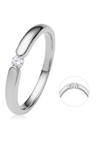 Diamantring »0.08 ct Diamant Brillant Spannfassung Ring aus 950 Platin«, Damen Platin...