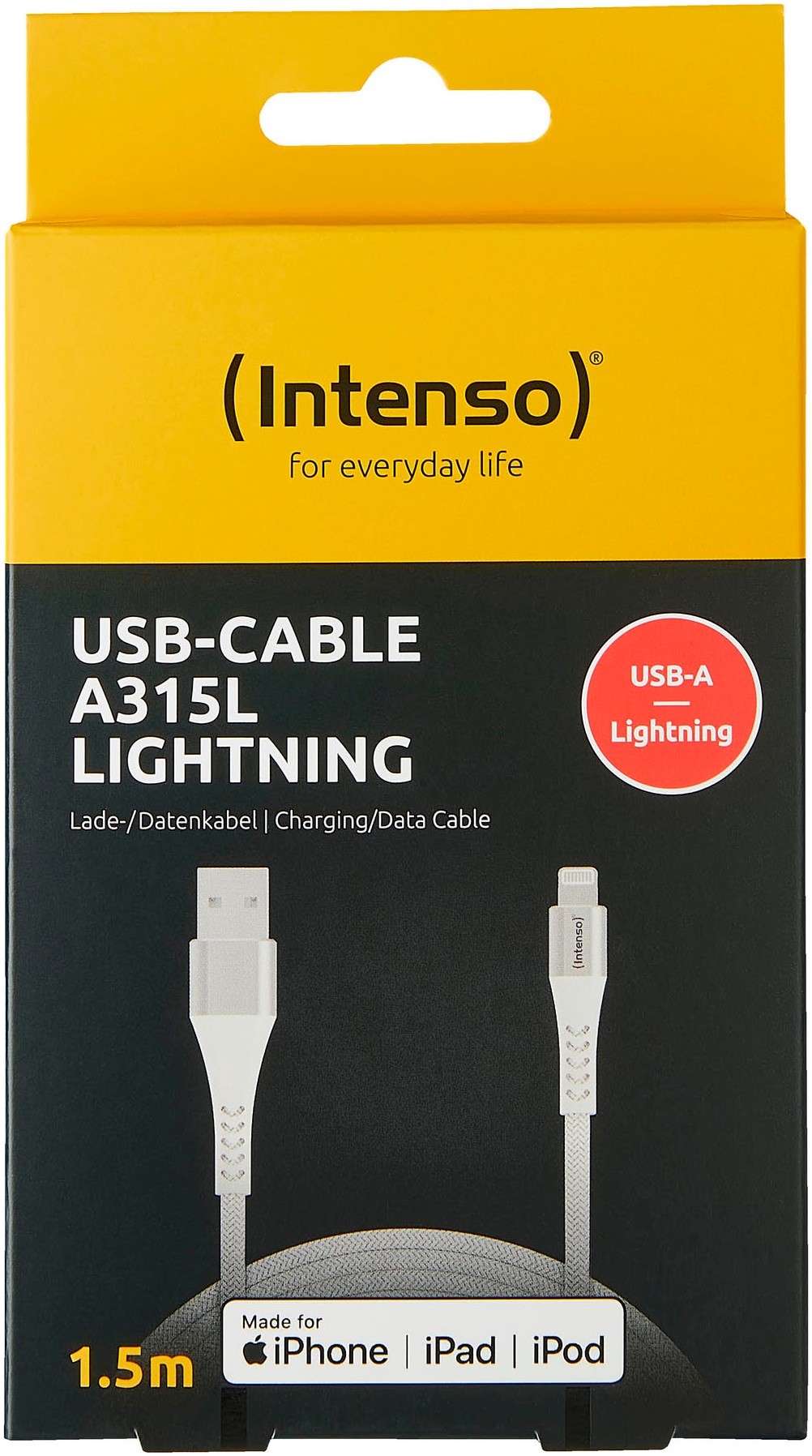 Intenso USB-Kabel »USB-A zu Lightning Kabel«, USB Typ A-Lightning, 150,00 cm