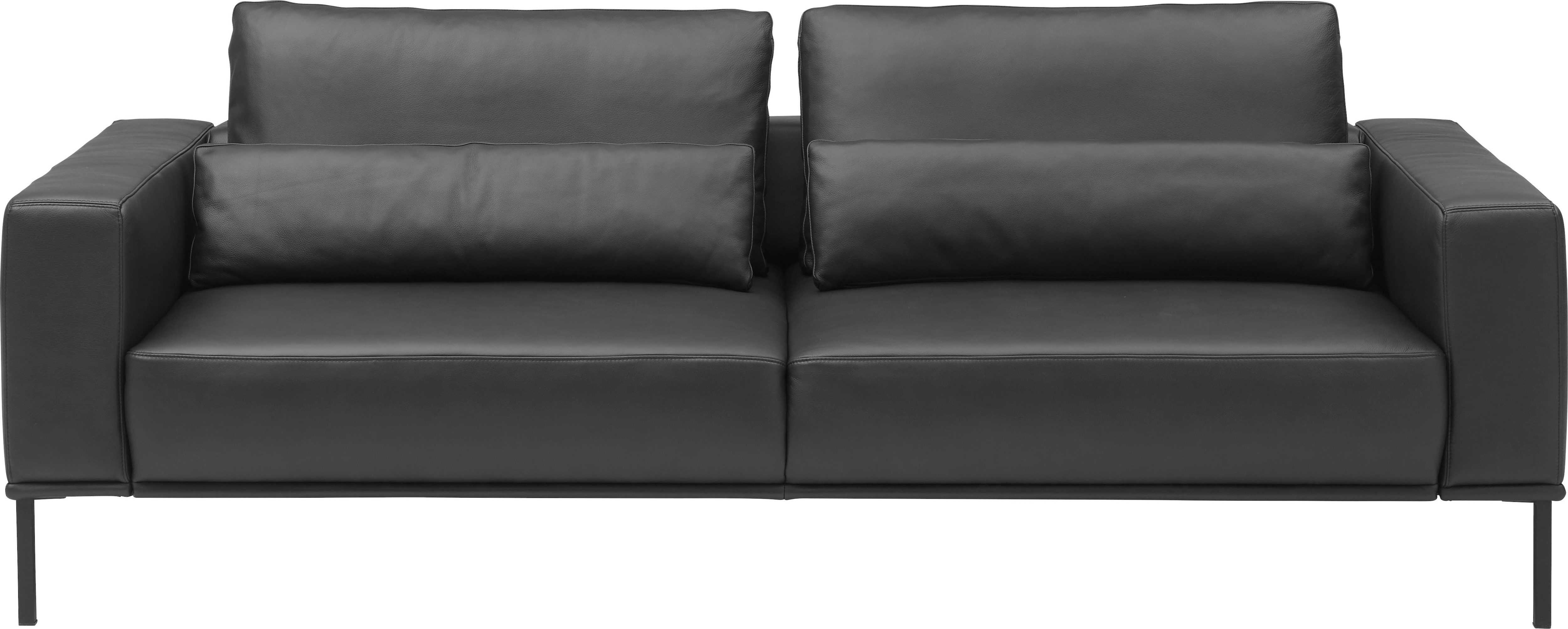 Musterring 2,5-Sitzer "JustBPM100, 202 cm breit, aus hochwertigem Leder" wahlweise mit Nierenkissen und mot. Sitzauszug, Metallfuß in schwarz