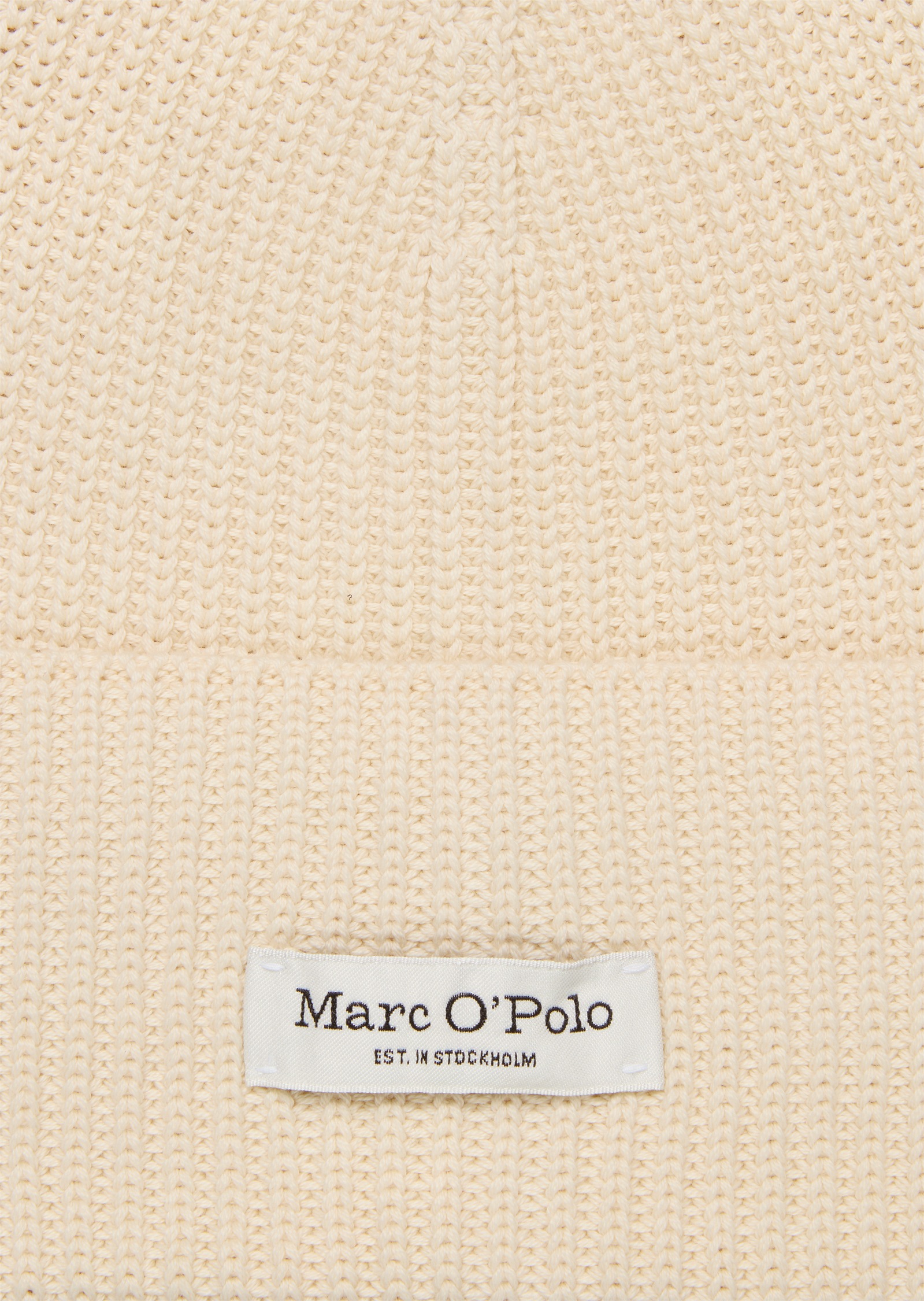 Marc OPolo Beanie breiter Umschlag, Markenlabel, Rippstrick günstig online kaufen