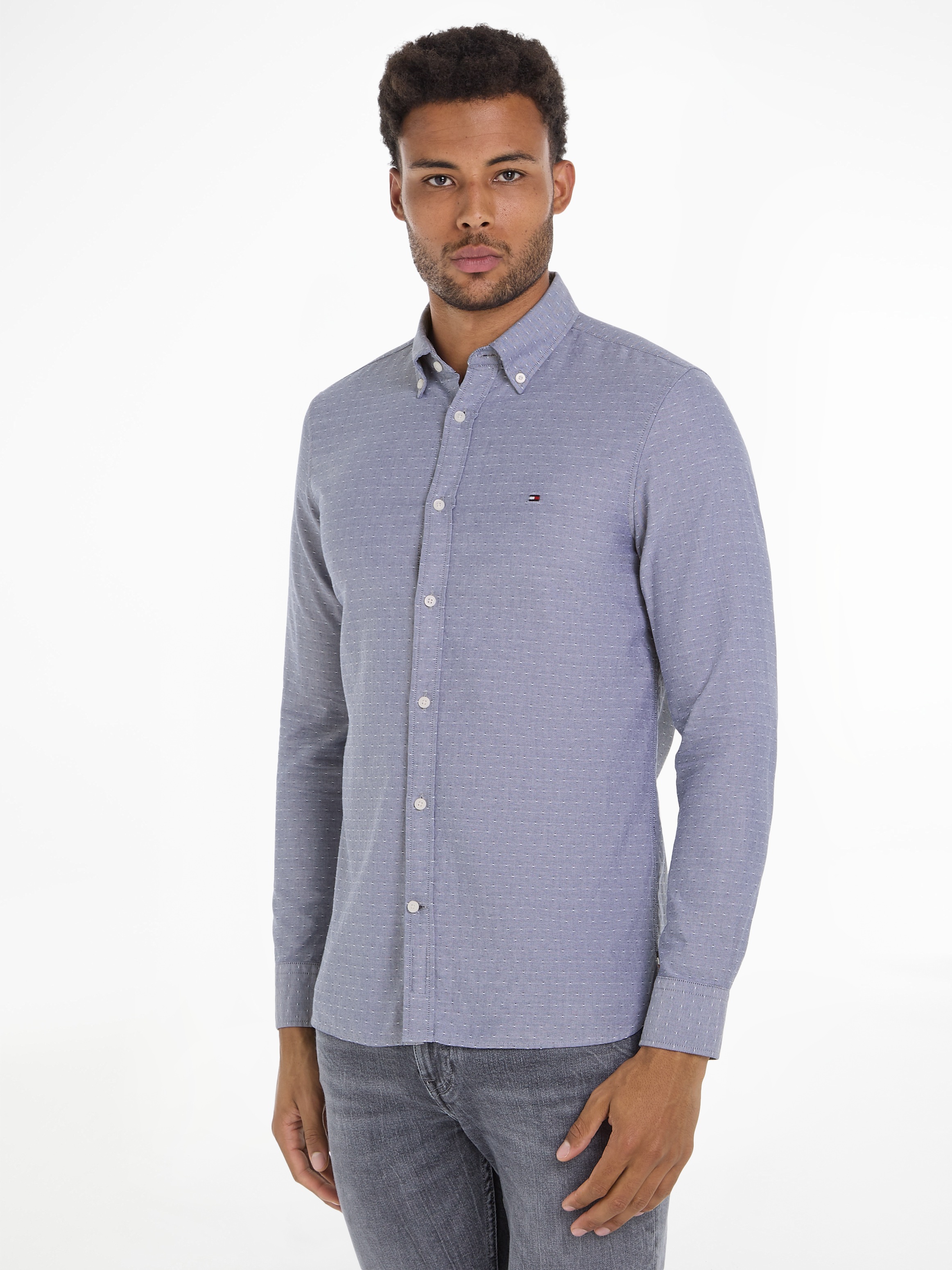 Tommy Hilfiger Langarmhemd "OXFORD DOBBY Slim Fit SHIRT" günstig online kaufen