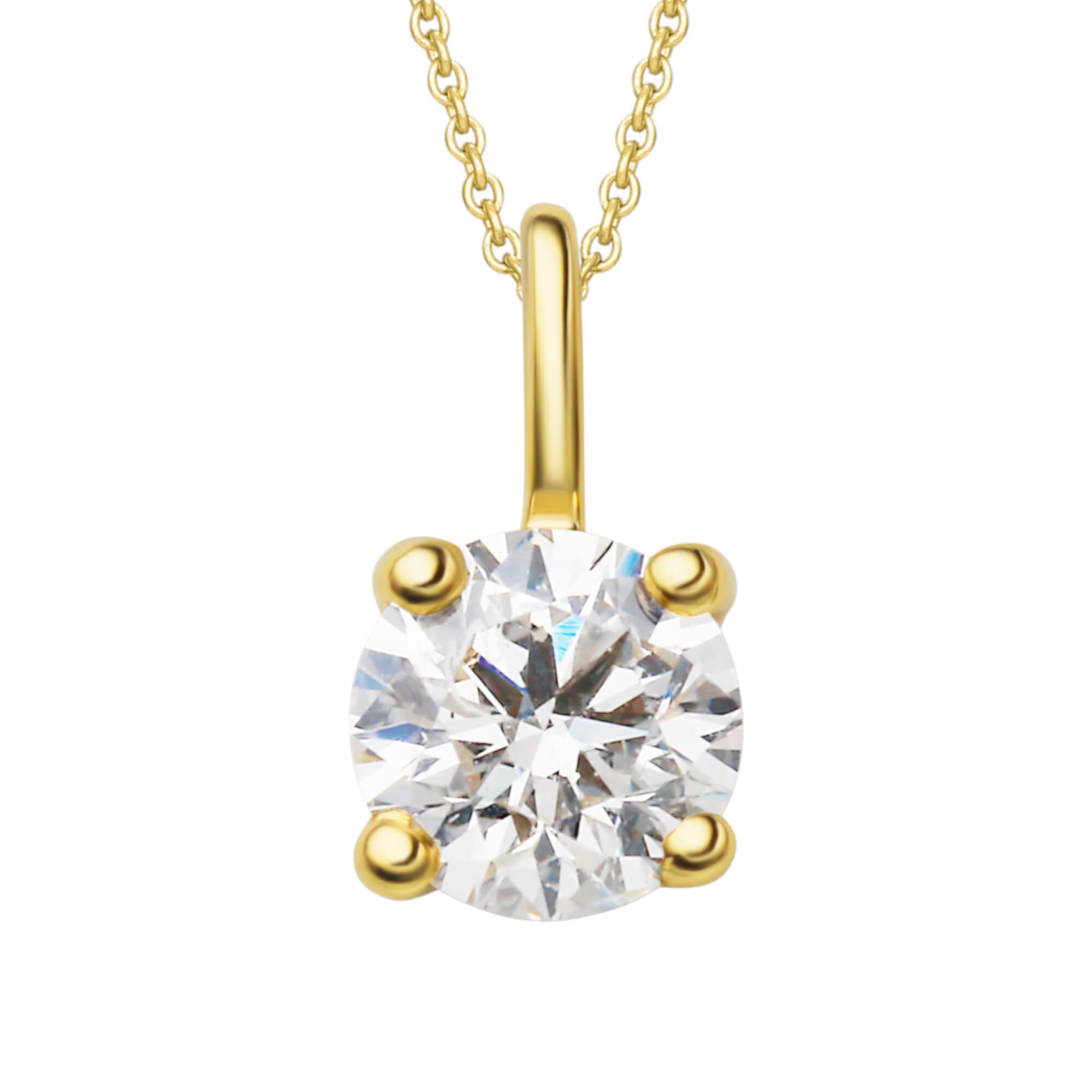 Kettenanhänger »0.2 ct Diamant Brillant Anhänger aus 750 Gelbgold«, Damen Gold Schmuck