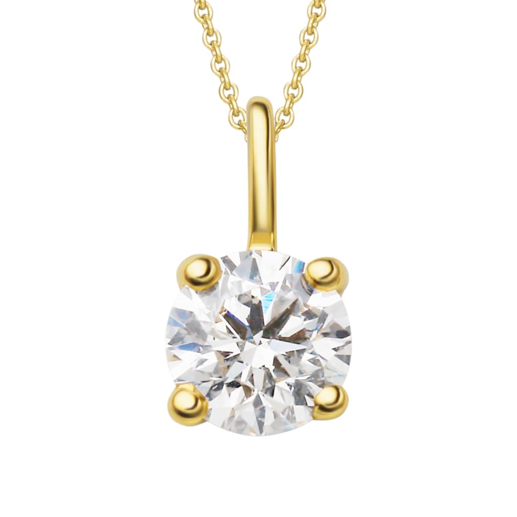 ONE ELEMENT Kettenanhänger »0.2 ct Diamant Brillant Anhänger aus 750 Gelbgold«