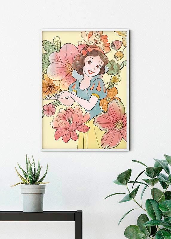 Komar Poster »Snow White Flowers«, Disney, (1 St.), Kinderzimmer, Schlafzimmer, Wohnzimmer