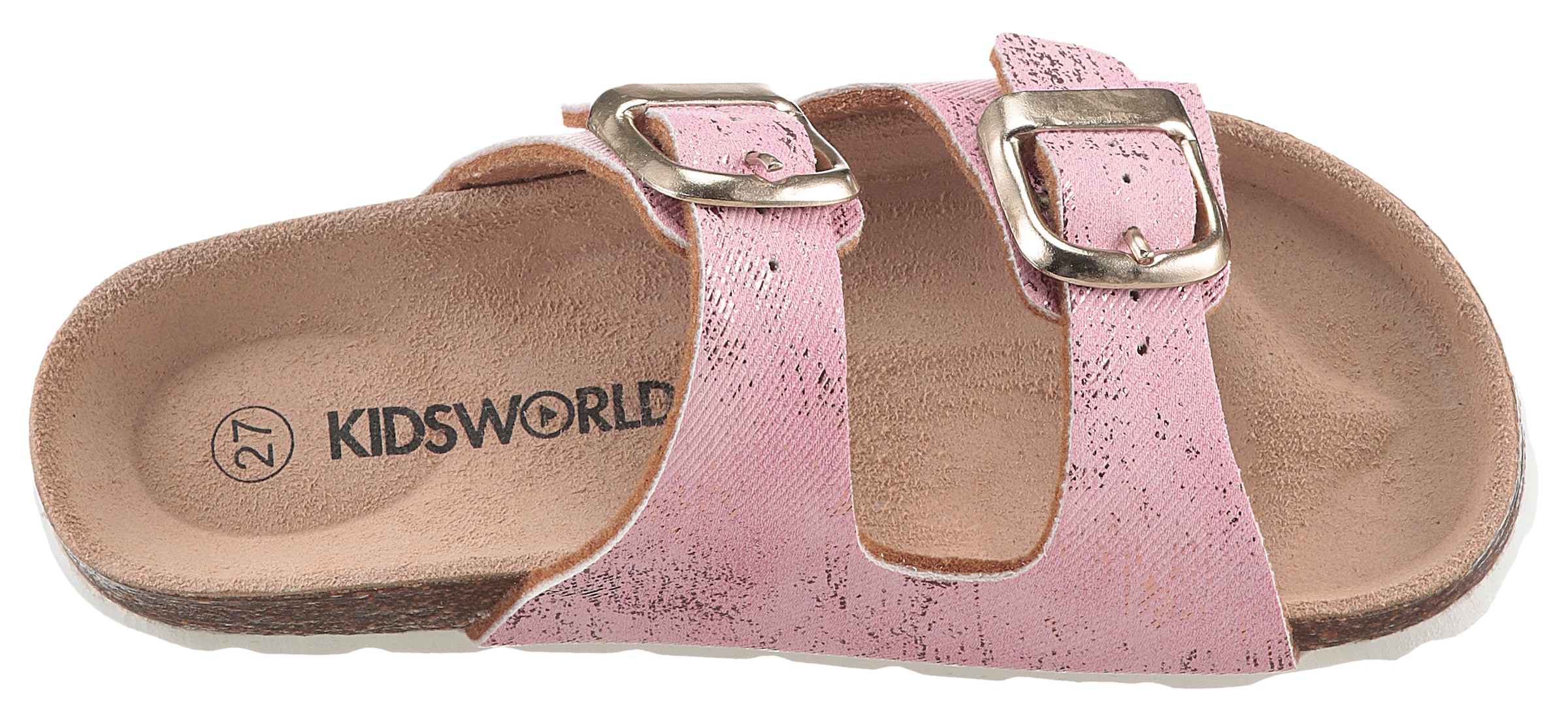 KIDSWORLD Pantolette, Sommerschuh, Strandschuh, Urlaubschuh, Hausschuh mit Schnallen