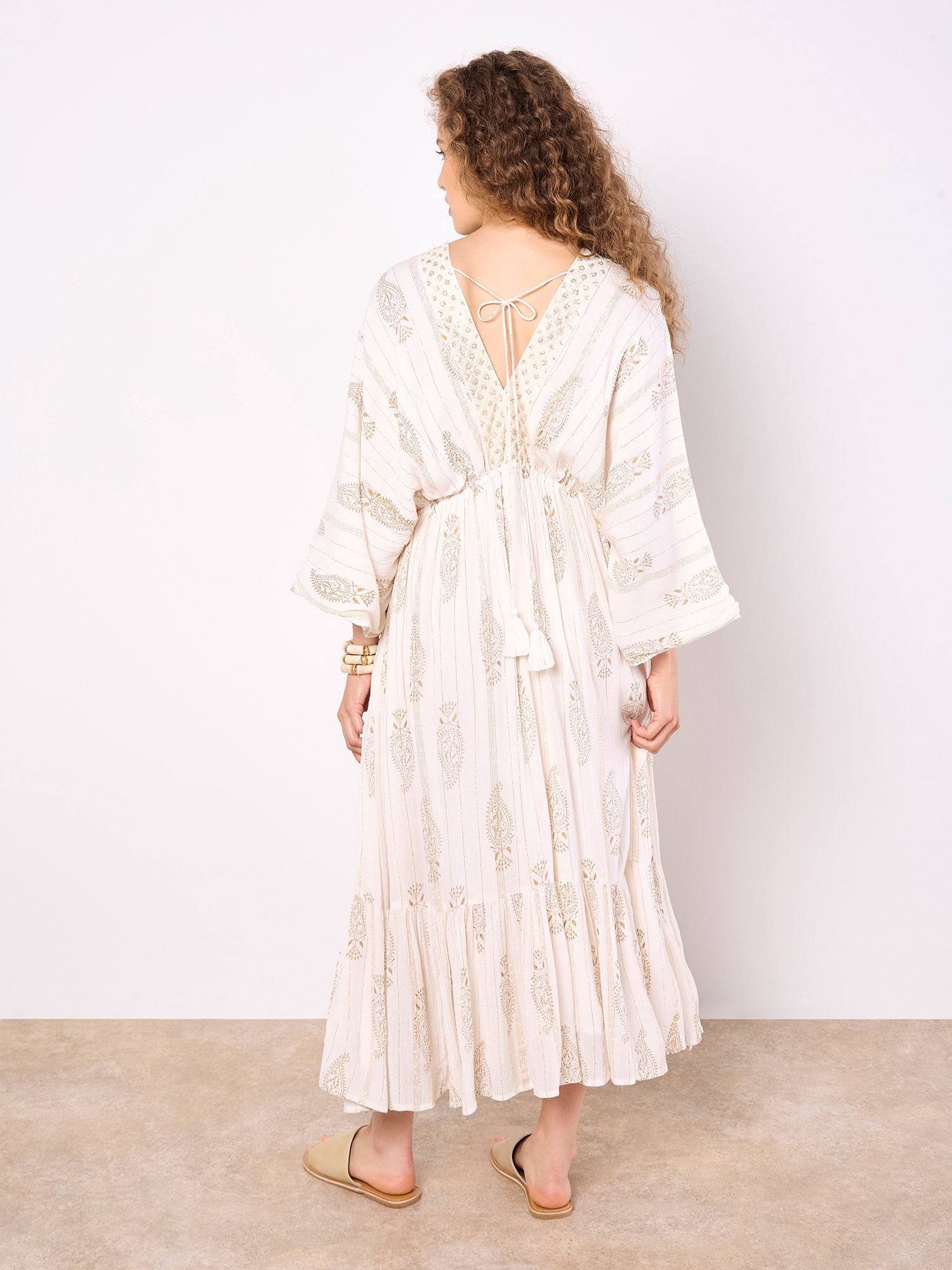 Apricot Maxikleid »Paisleykleid« mit Goldschimmer