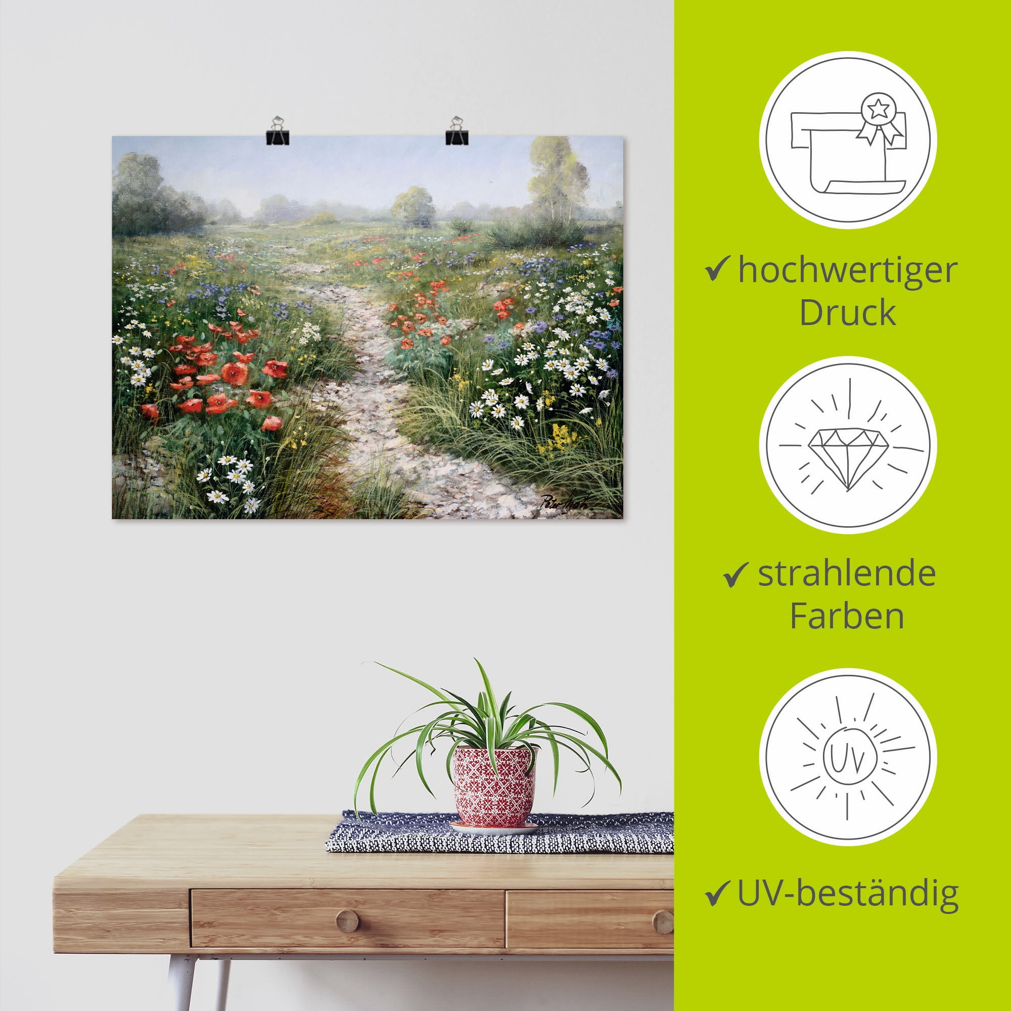 Artland Wandbild »Dichte der Natur«, Blumenwiese, (1 St.), als Leinwandbild, Poster, Wandaufkleber in verschied. Größen