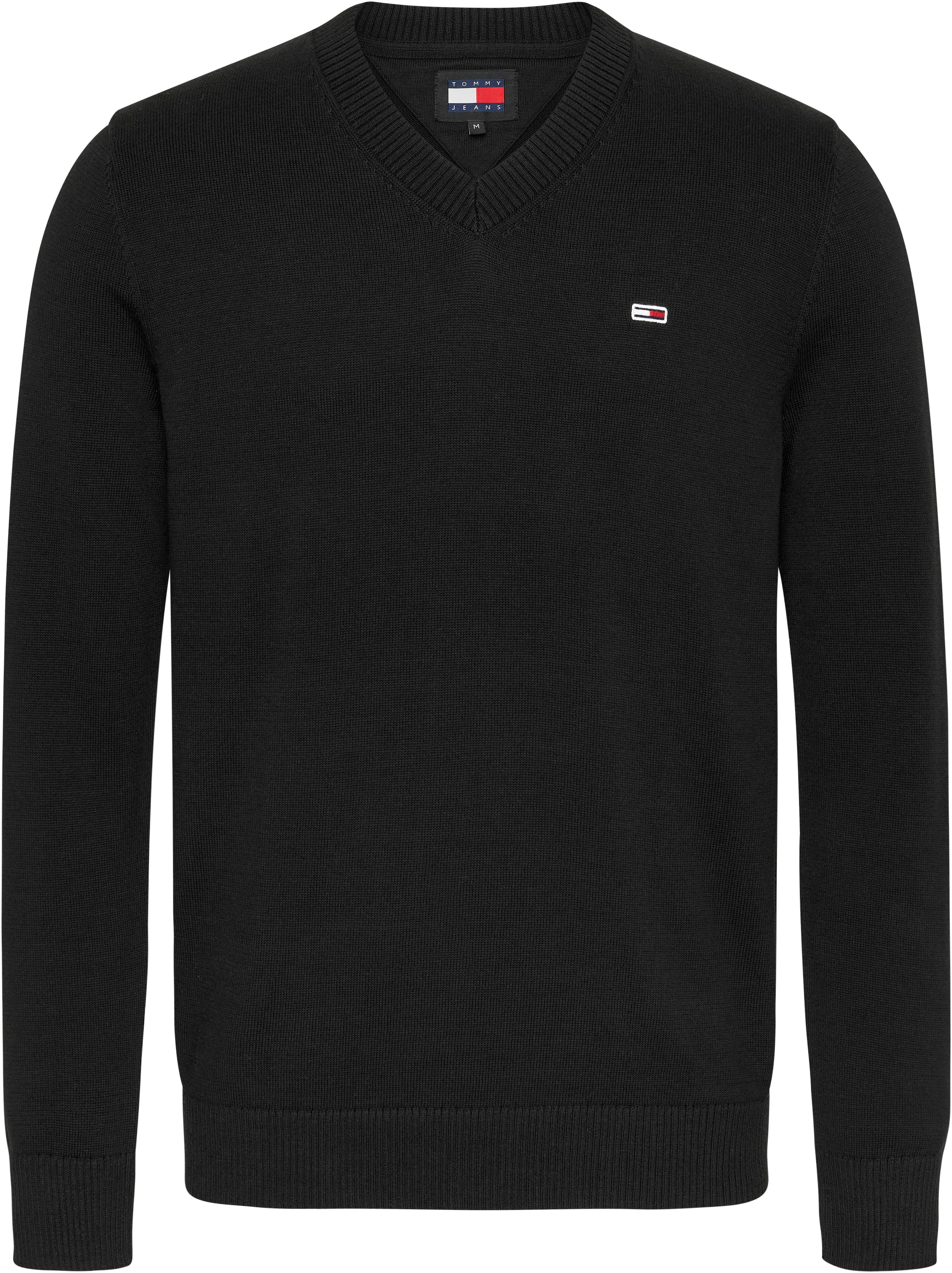 Tommy Jeans Sweatshirt »TJM SLIM V NECK ESSNTL SWEATER«, mit Logostickerei