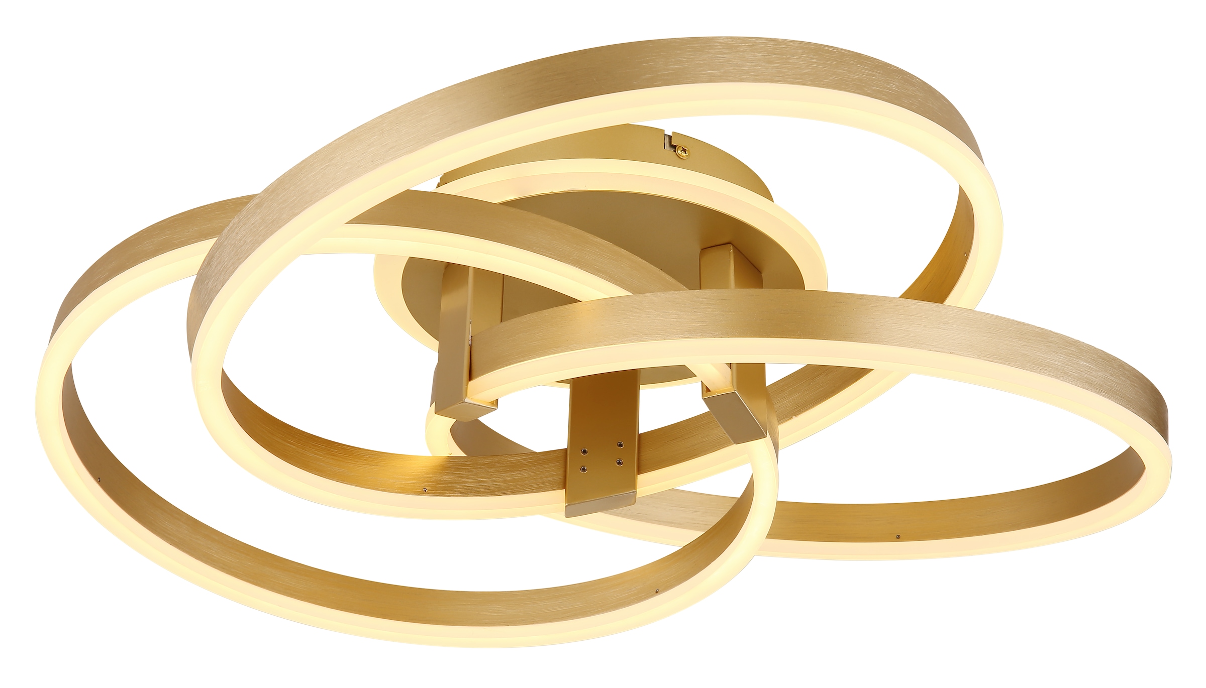 GLOBO LIGHTING Deckenleuchte »HERWIG« LED-Modul 1 Stk. Deckenleuchte Gold, Acryl opal, dimmbar, Fernbedienung, LED 56W
