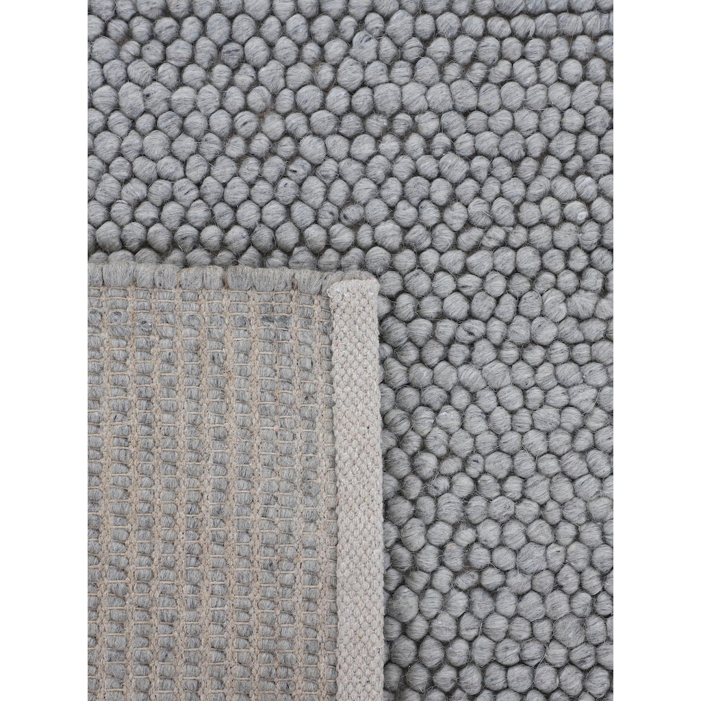 carpetfine Teppich »Calo«, rund, Handweb Teppich, Uni-Farben, meliert, handgewebt, 70% Wolle