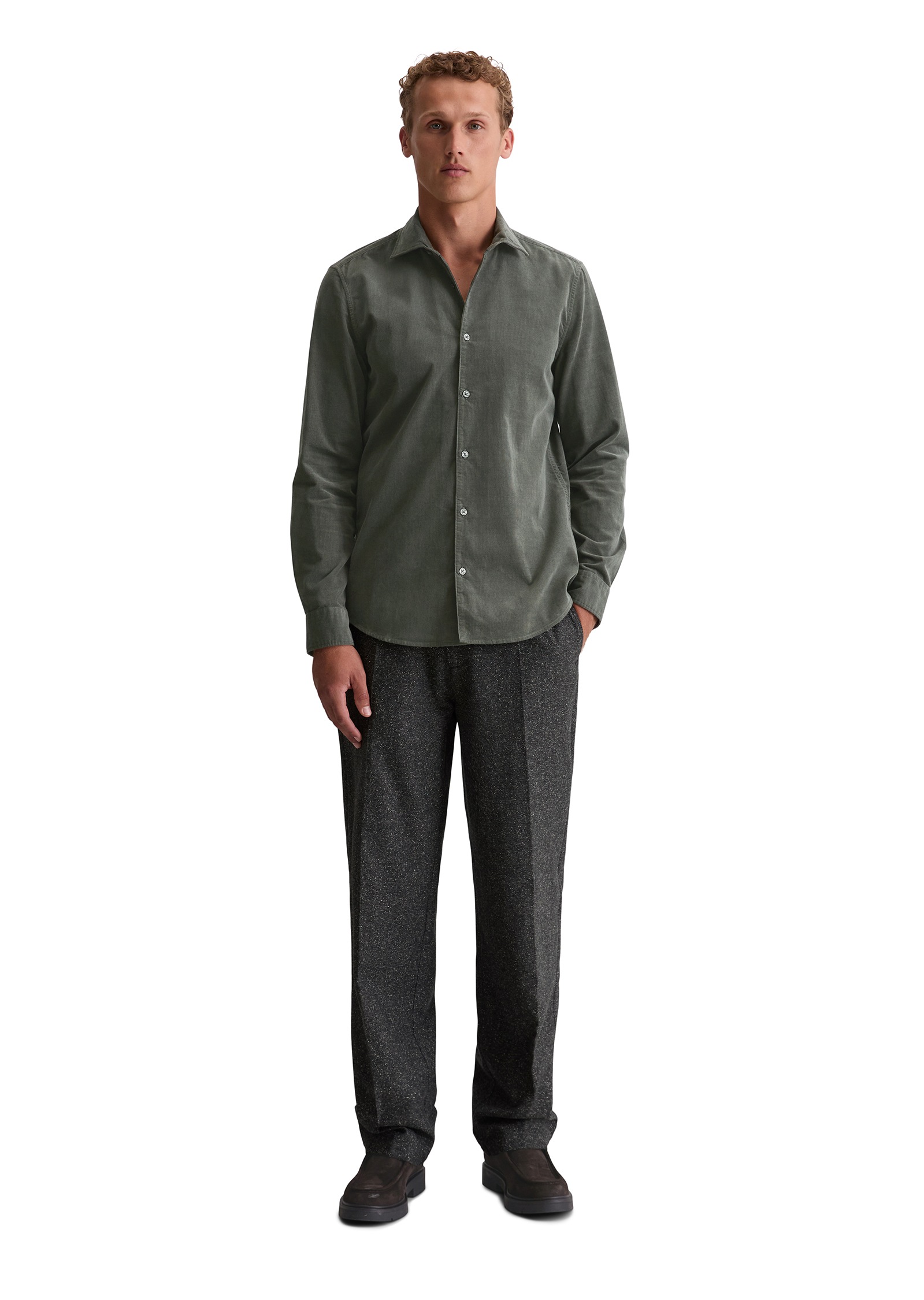 Marc O'Polo Langarmhemd, aus Cord, regular fit, mit feiner Rippenstruktur