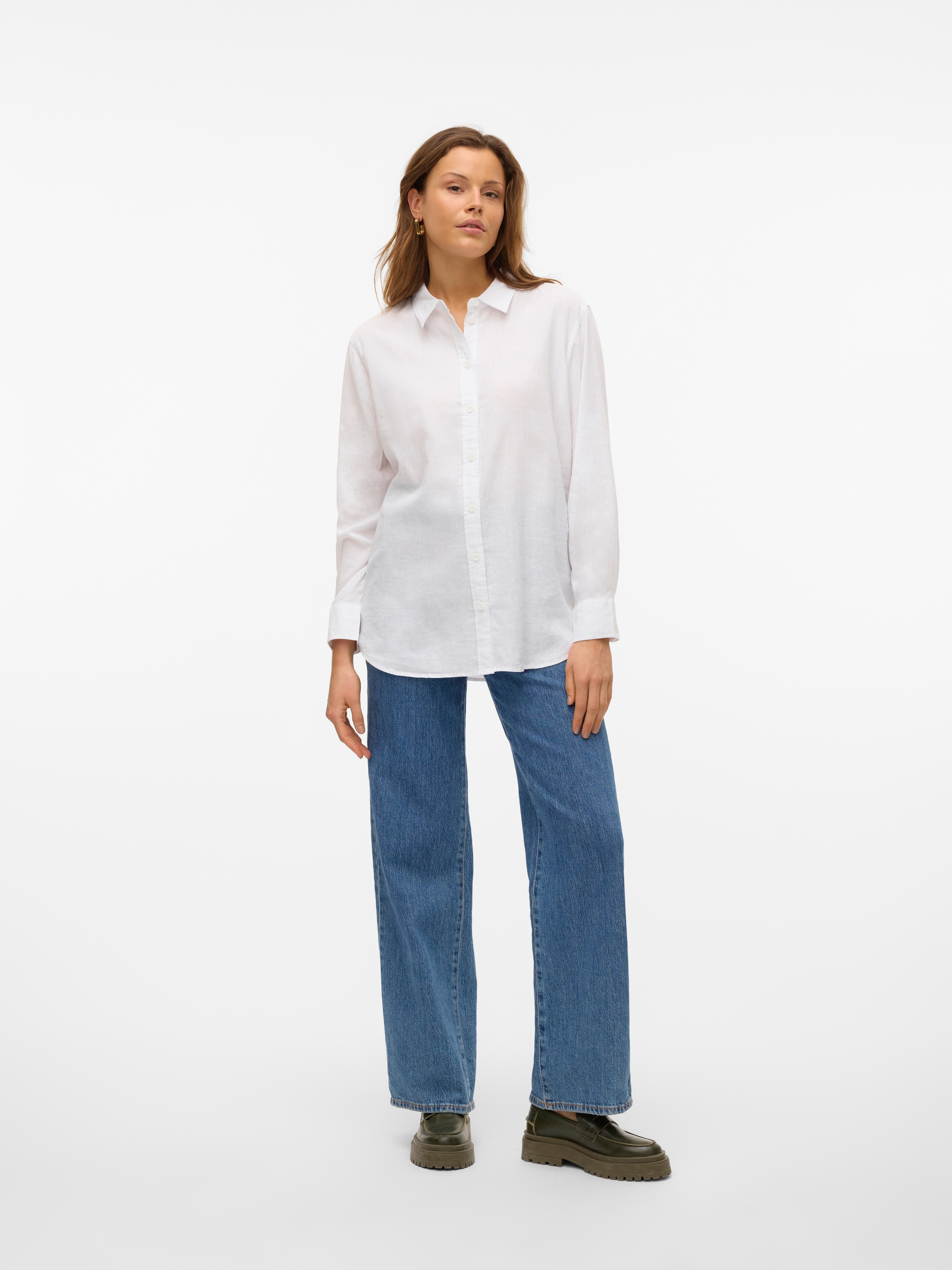 Vero Moda Hemdbluse »VMLINN LINEN LS SHIRT WVN NOOS«, hochwertige Qaulität mit Leinen